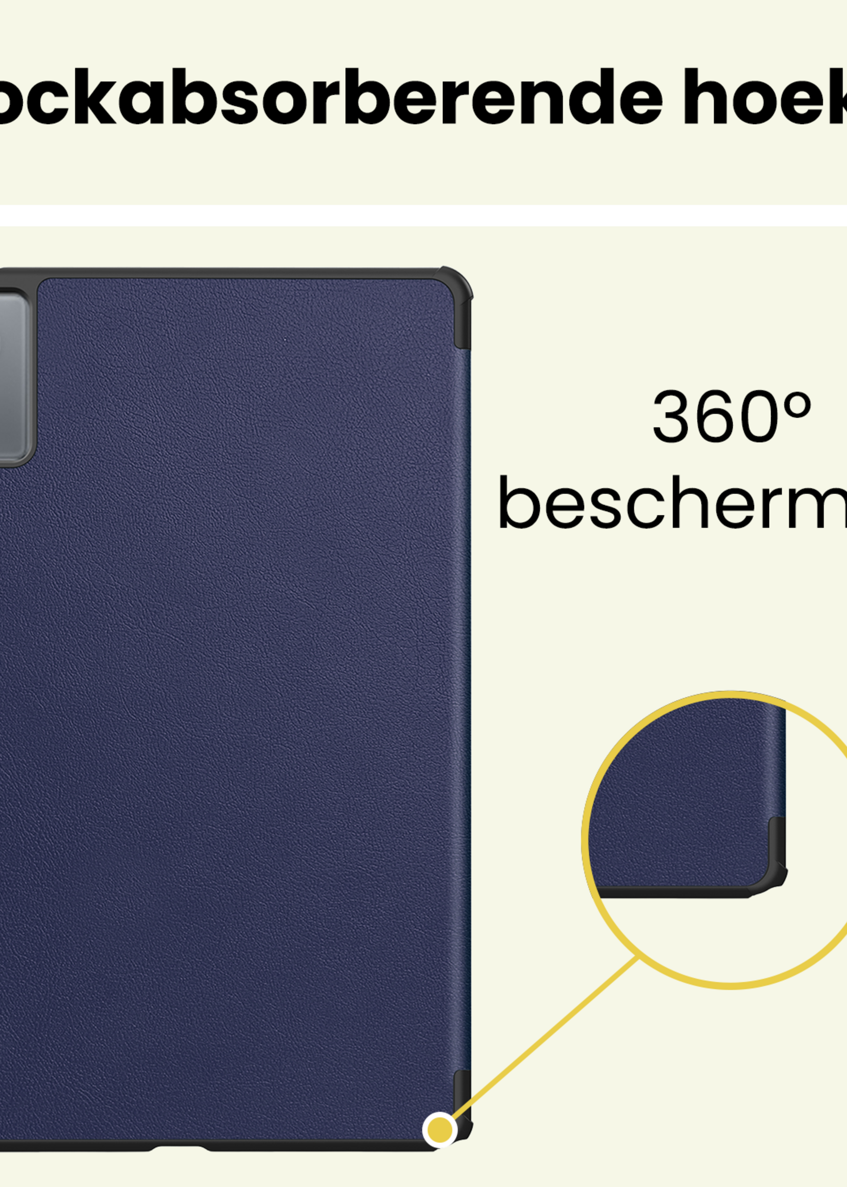 LUQ LUQ Lenovo Idea Tab Hoesje Met Screenprotector - Donkerblauw