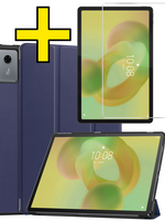 LUQ LUQ Lenovo Idea Tab Hoesje Met Screenprotector - Donkerblauw