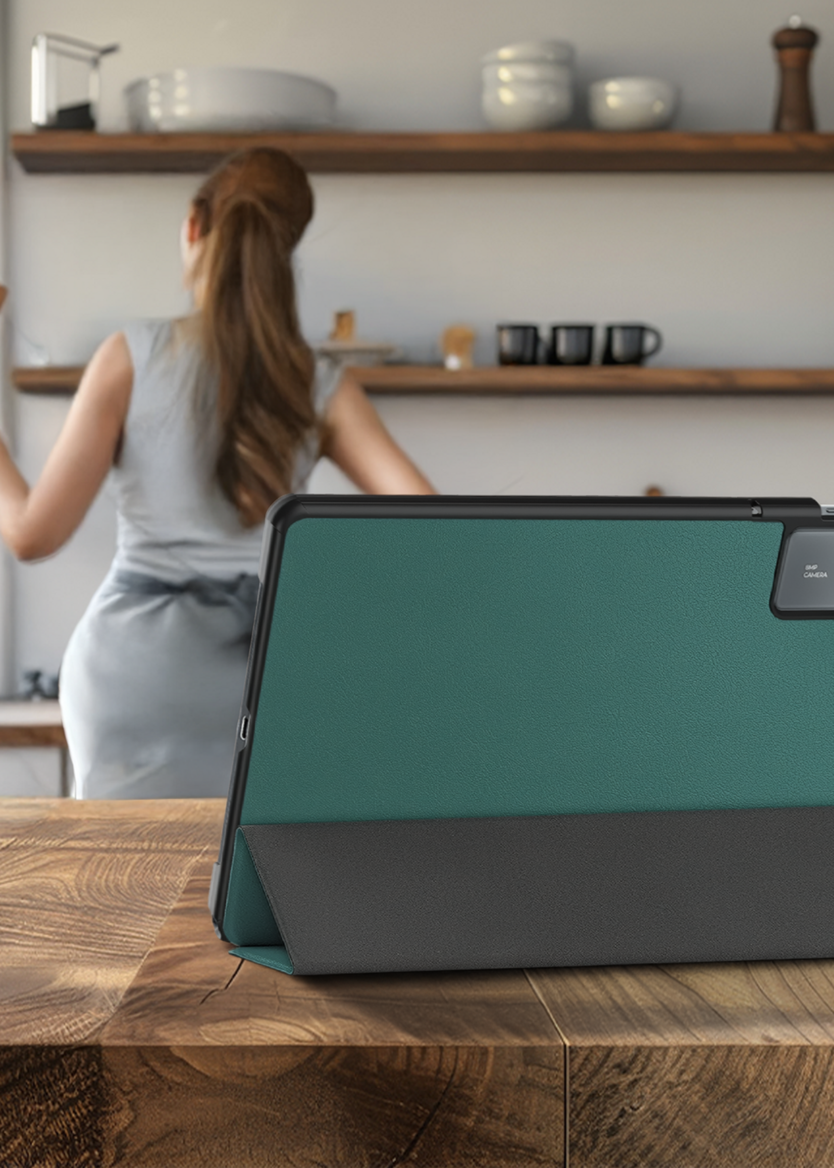 LUQ LUQ Lenovo Idea Tab Hoesje Met Screenprotector - Donkergroen