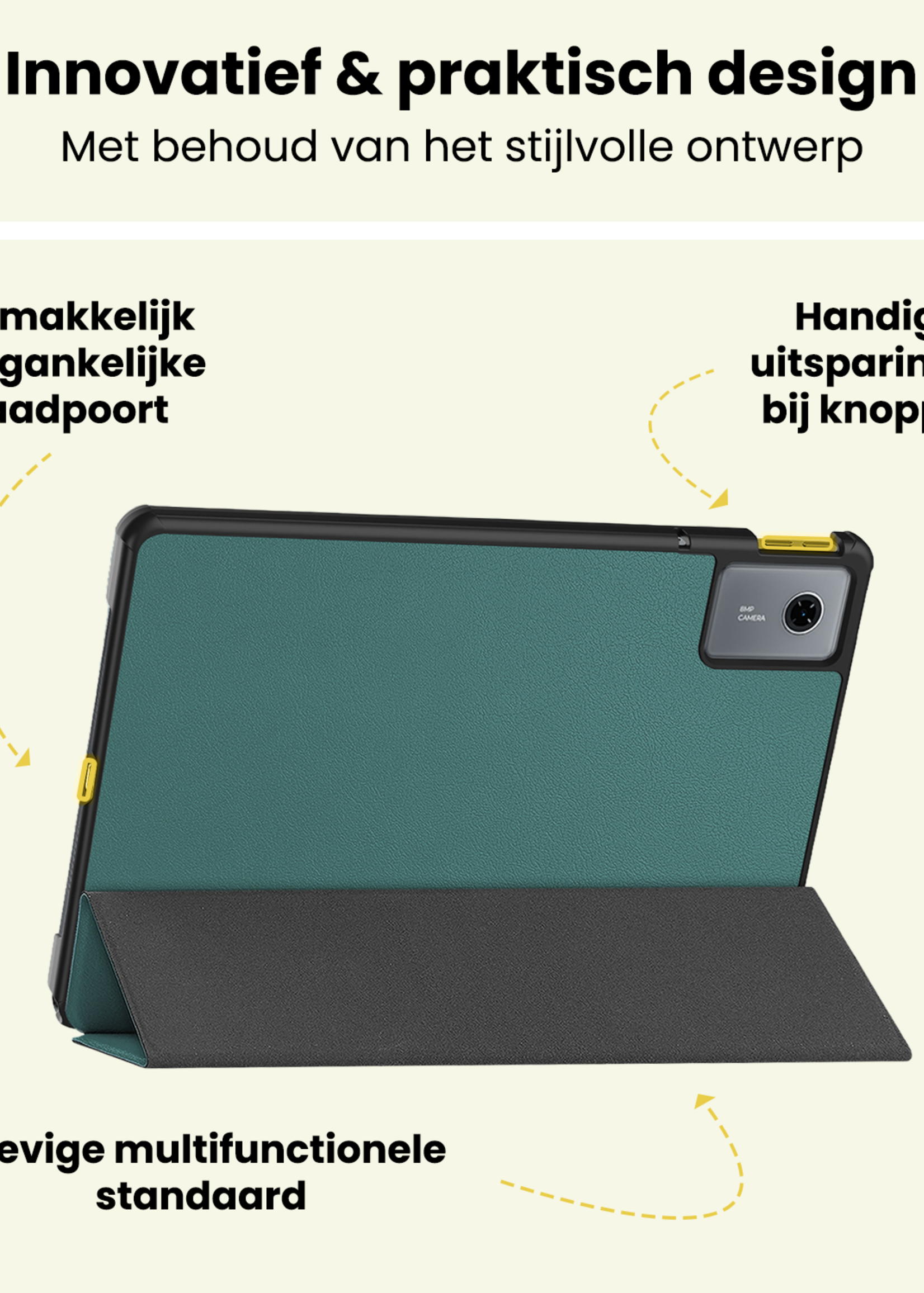 LUQ LUQ Lenovo Idea Tab Hoesje Met Screenprotector - Donkergroen