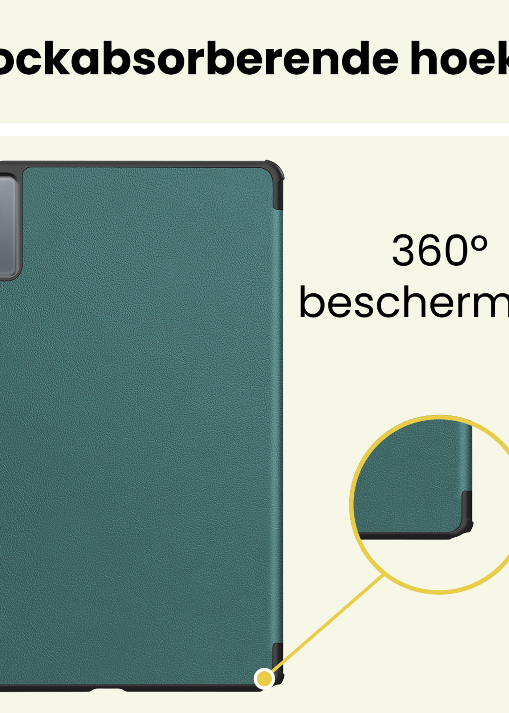 LUQ LUQ Lenovo Idea Tab Hoesje Met Screenprotector - Donkergroen