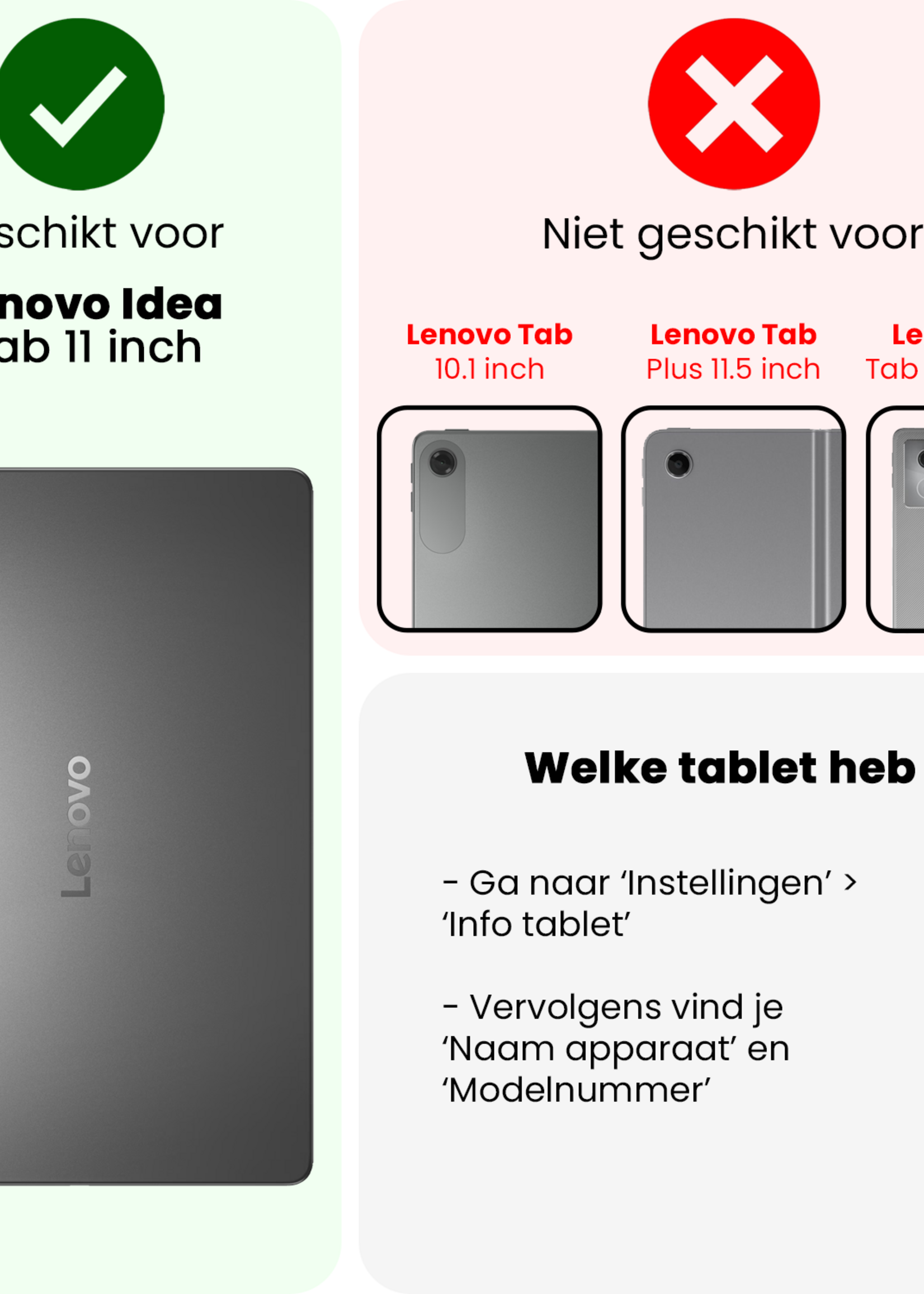LUQ LUQ Lenovo Idea Tab Hoesje Met Screenprotector - Grijs