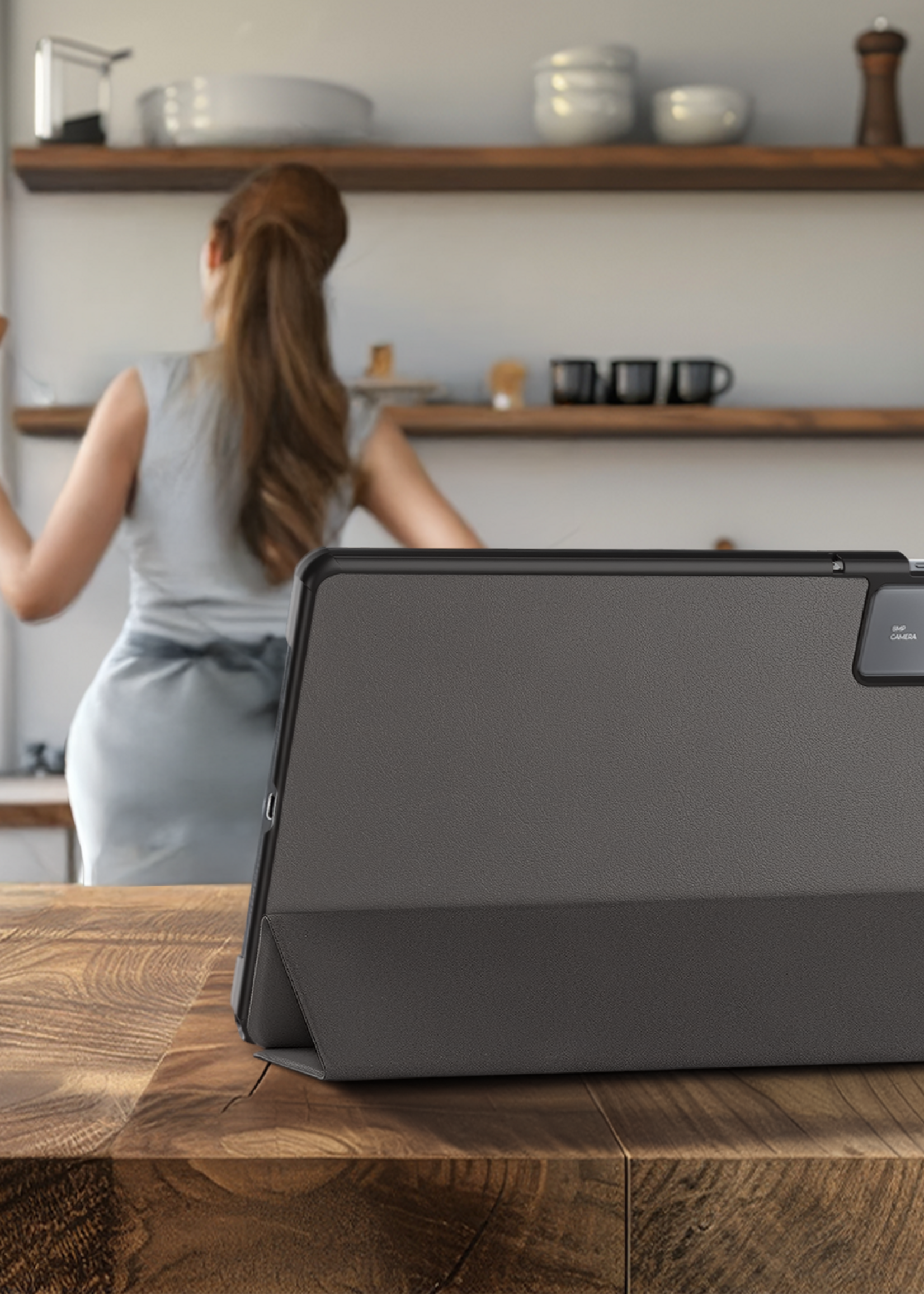 LUQ LUQ Lenovo Idea Tab Hoesje Met Screenprotector - Grijs