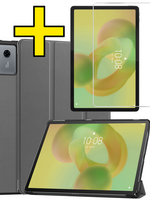 LUQ LUQ Lenovo Idea Tab Hoesje Met Screenprotector - Grijs