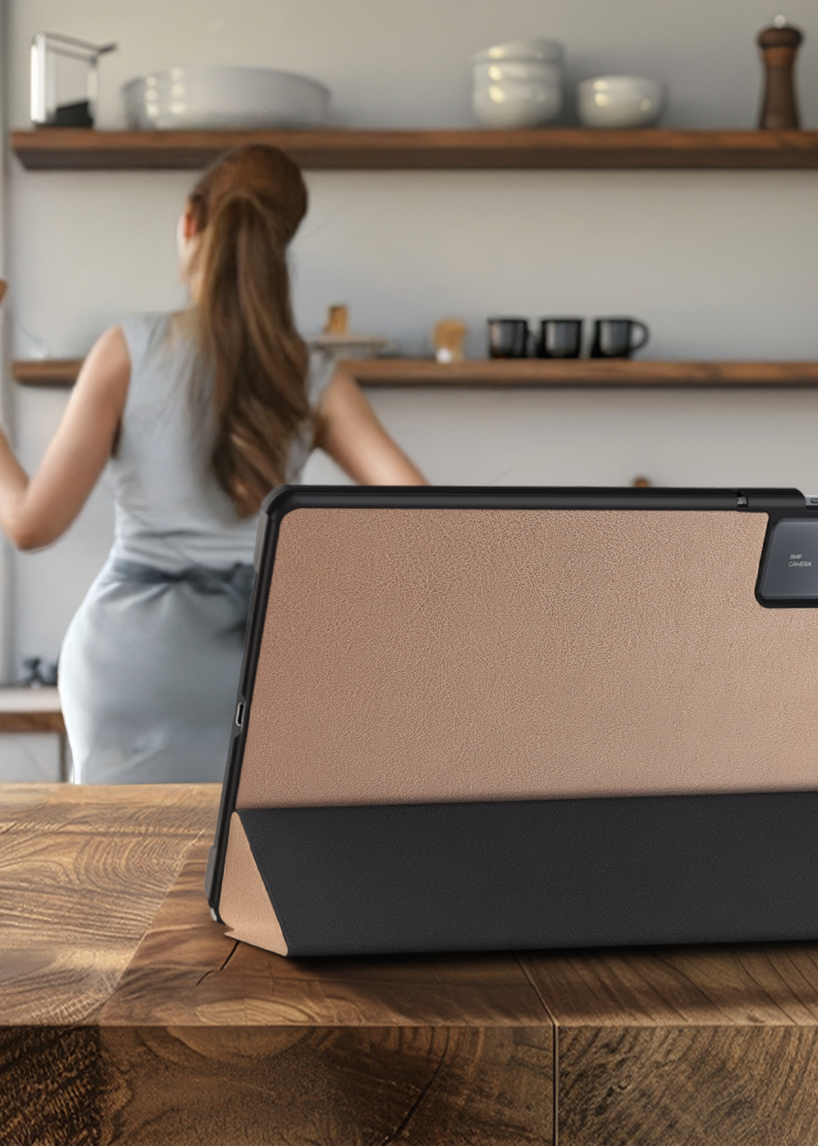 LUQ LUQ Lenovo Idea Tab Hoesje Met Screenprotector - Rose Goud