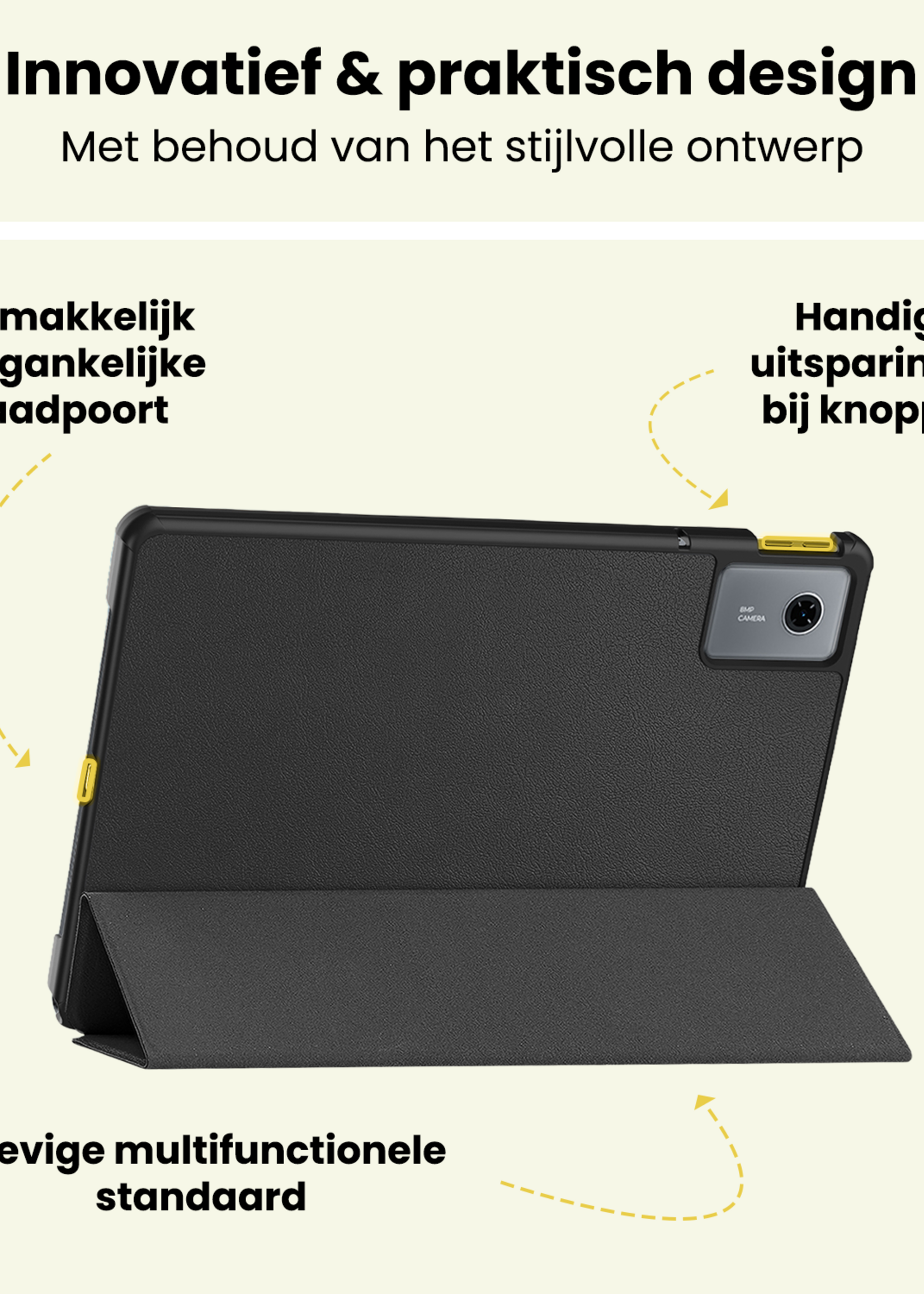 LUQ LUQ Lenovo Idea Tab Hoesje Met Screenprotector - Zwart
