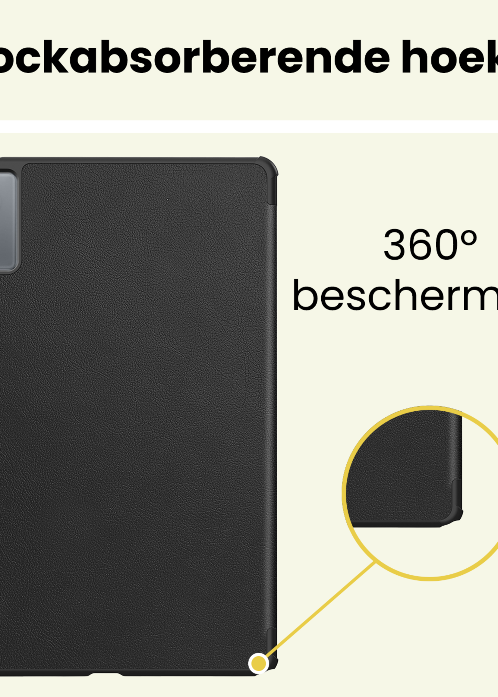 LUQ LUQ Lenovo Idea Tab Hoesje Met Screenprotector - Zwart