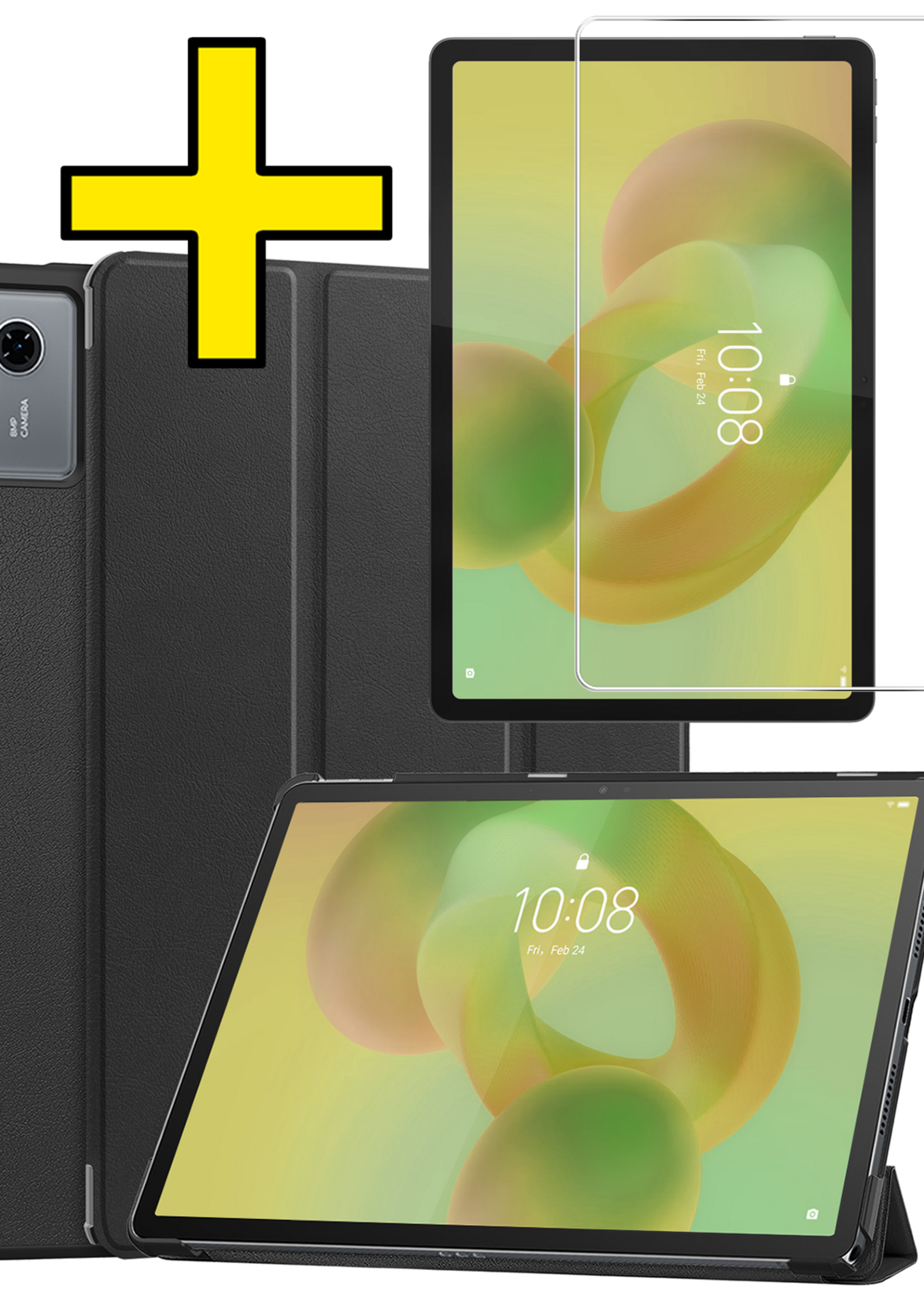 LUQ LUQ Lenovo Idea Tab Hoesje Met Screenprotector - Zwart