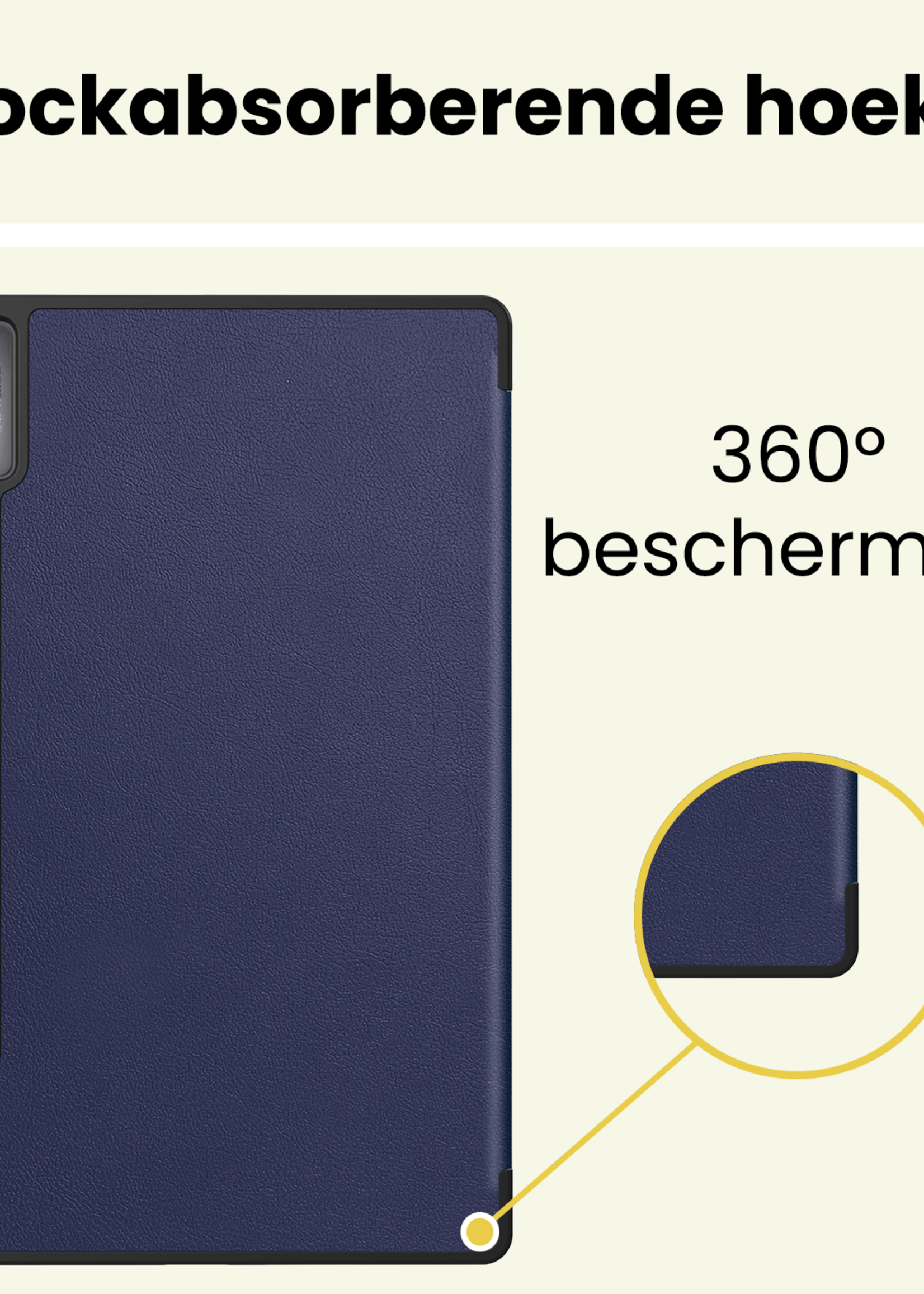 LUQ LUQ Lenovo Idea Tab Pro Hoesje Met Screenprotector - Donkerblauw