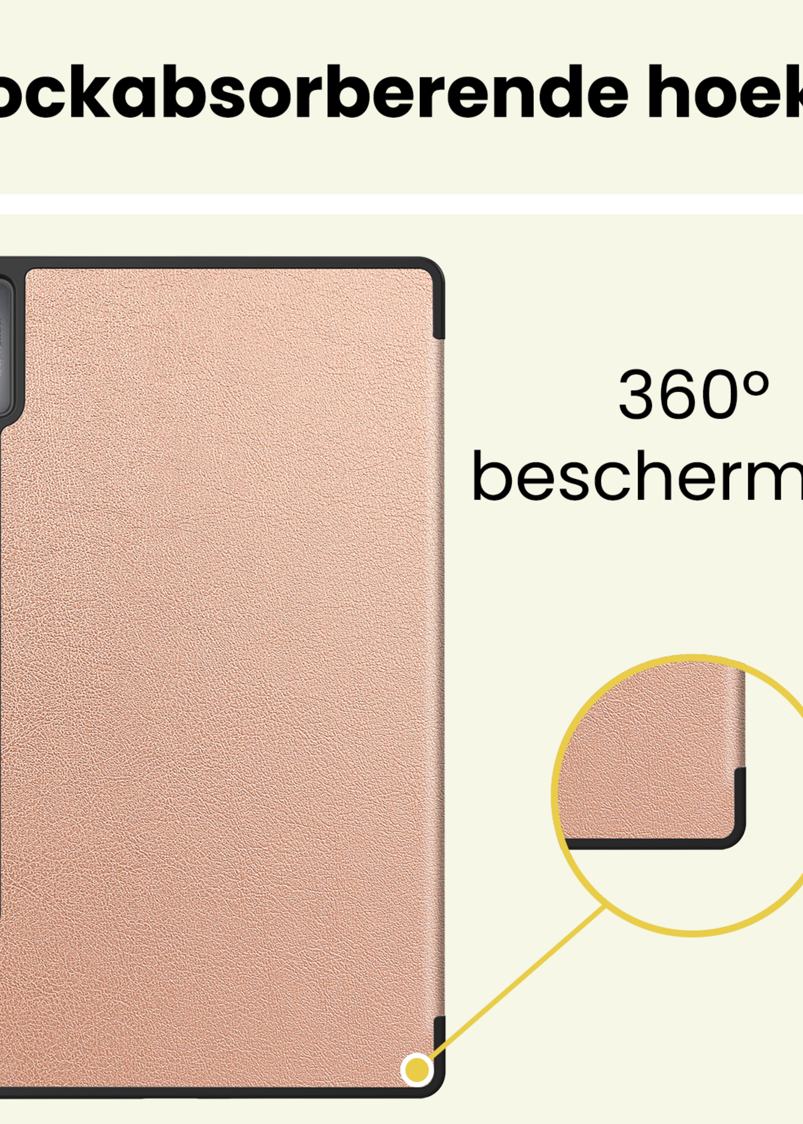 LUQ LUQ Lenovo Idea Tab Pro Hoesje Met Screenprotector - Rose Goud