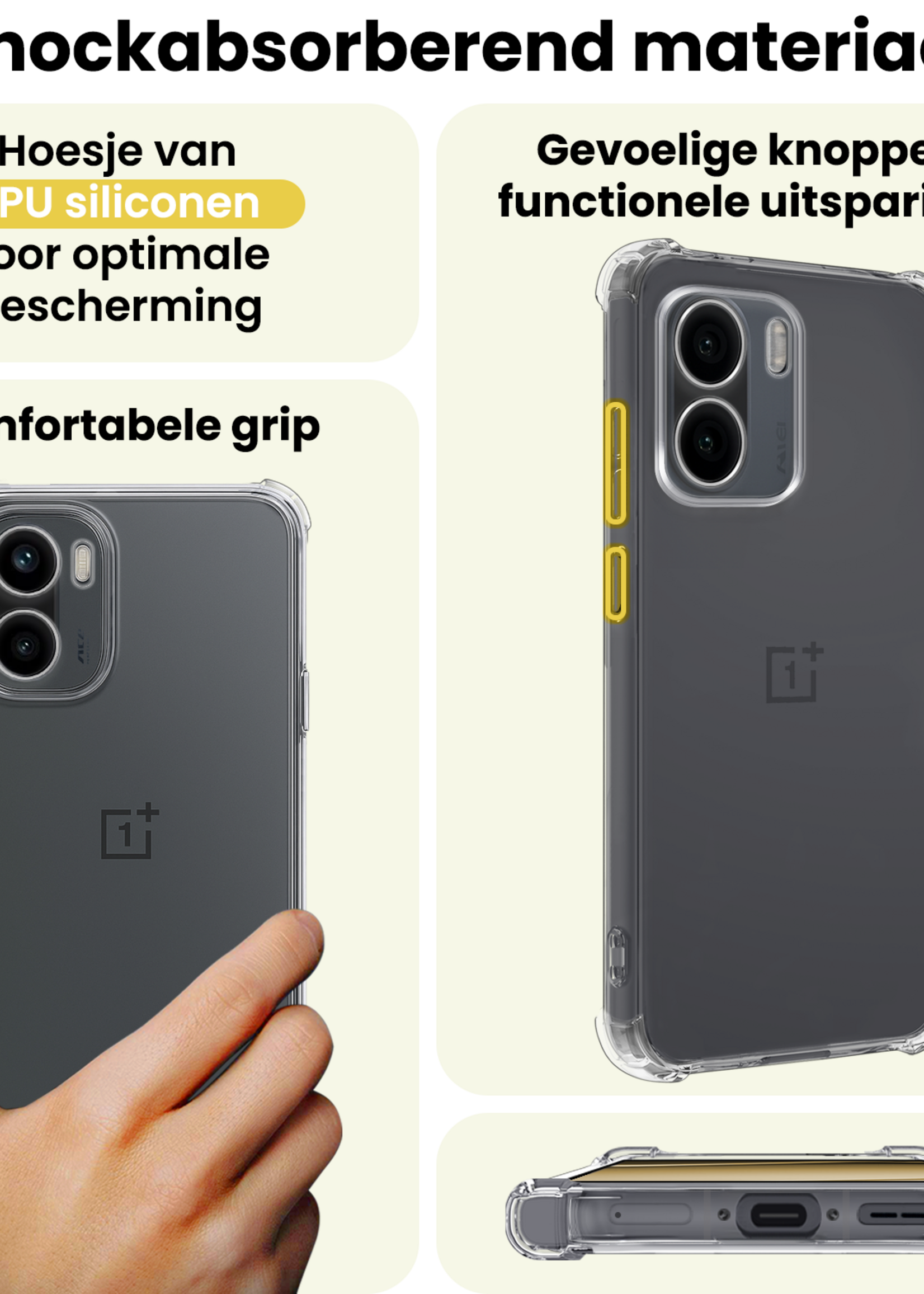 LUQ LUQ OnePlus 15R Hoesje Shockproof - Transparant