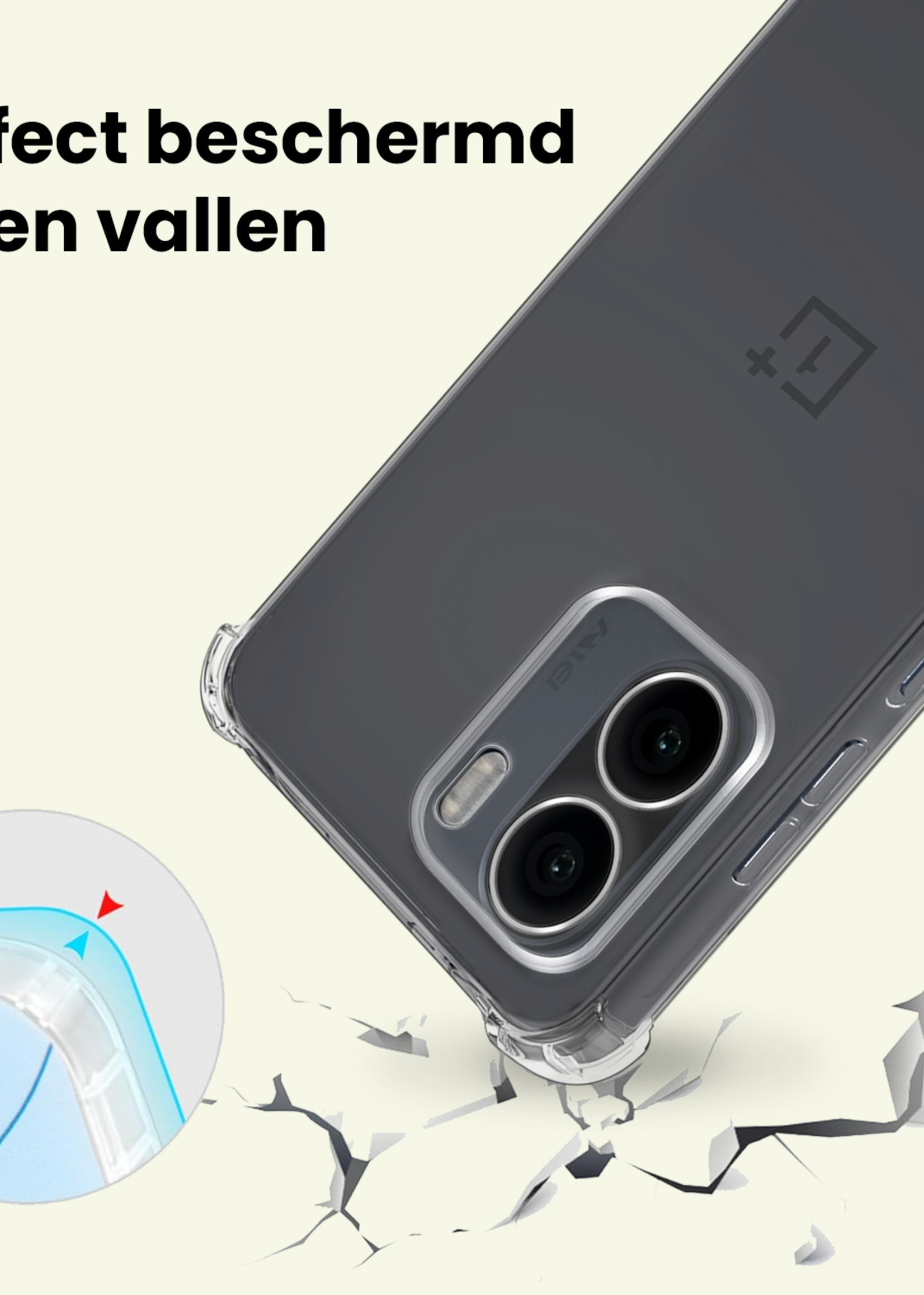 LUQ LUQ OnePlus 15R Hoesje Shockproof - Transparant