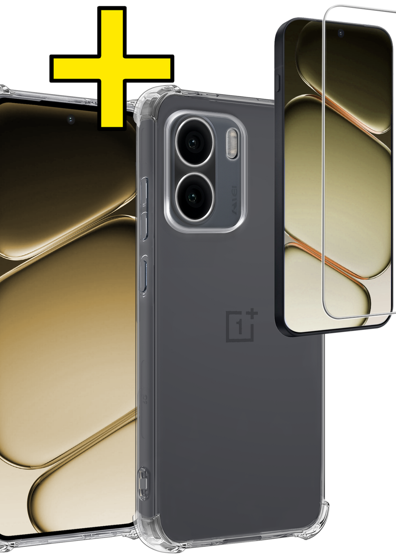 LUQ LUQ OnePlus 15R Hoesje Shockproof Met Screenprotector