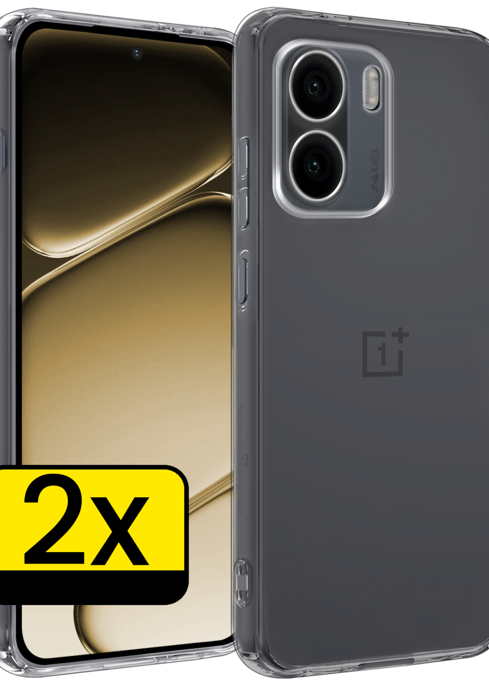 LUQ LUQ OnePlus 15R Hoesje Siliconen - Transparant - 2 PACK