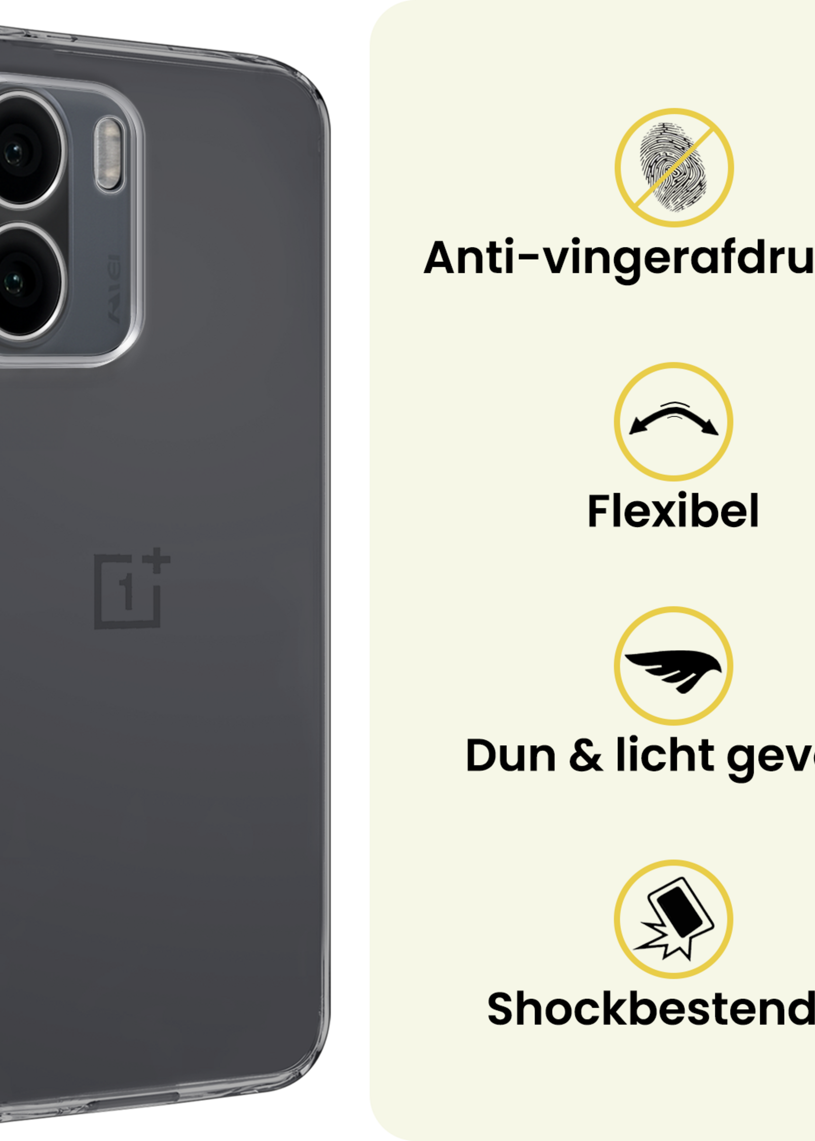 LUQ LUQ OnePlus 15R Hoesje Siliconen - Transparant - 2 PACK