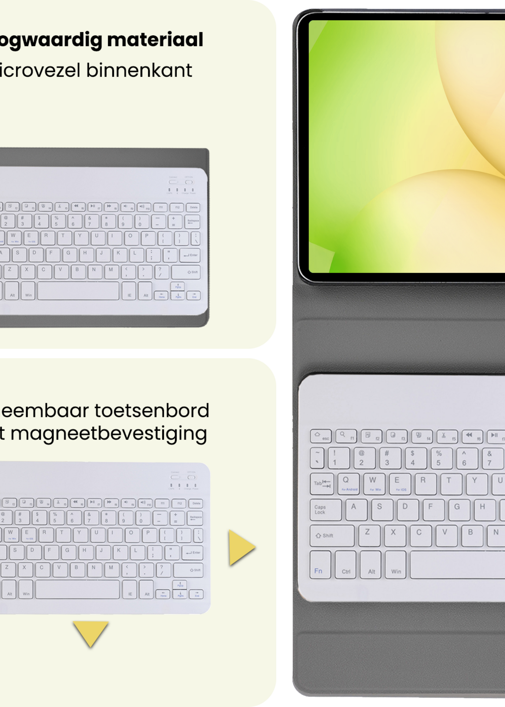 LUQ LUQ Samsung Galaxy Tab A11 Plus Toetsenbordhoes - Rosé Goud