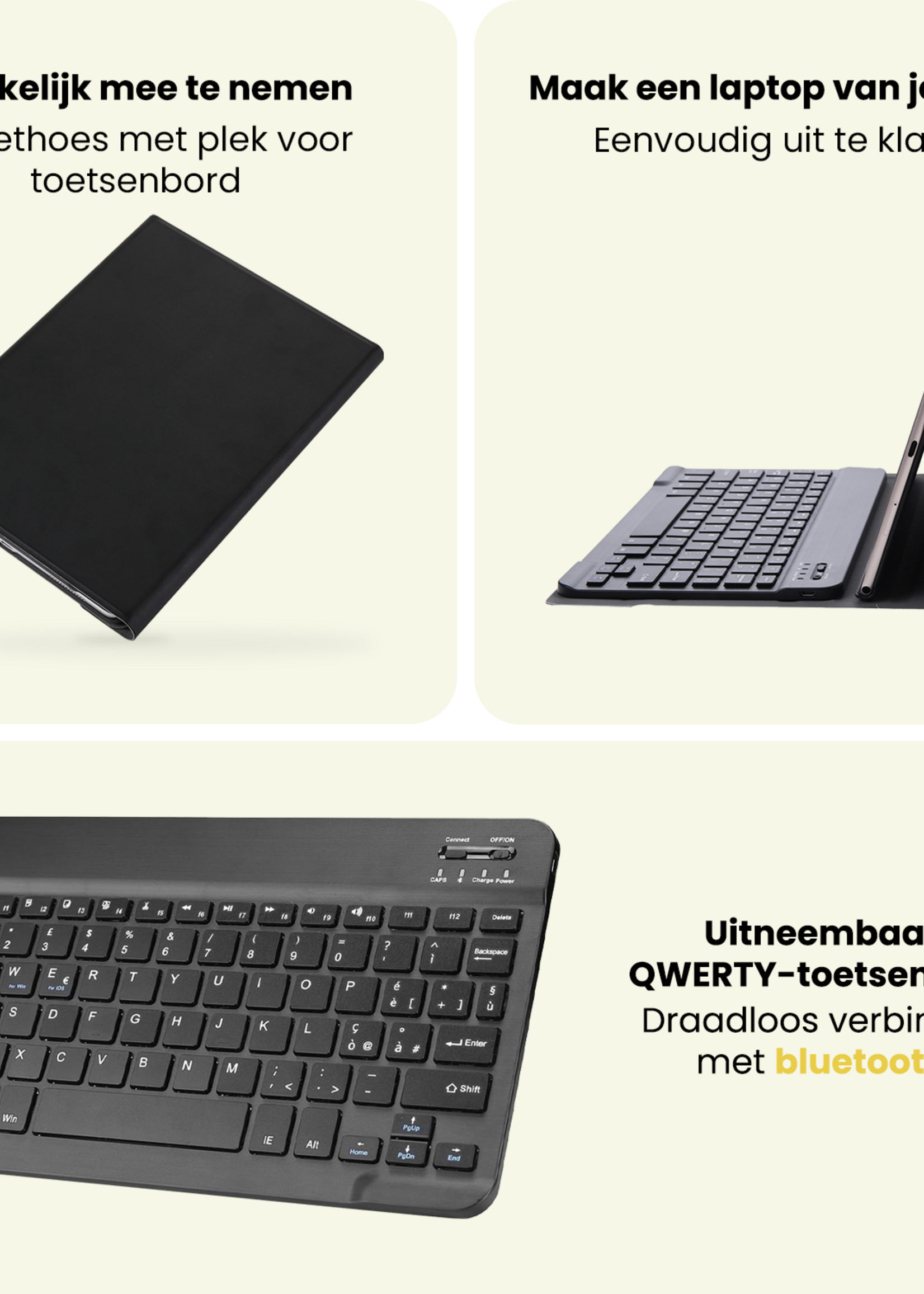 LUQ LUQ Samsung Galaxy Tab A11 Plus Toetsenbordhoes - Zwart