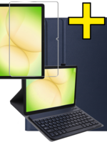 LUQ LUQ Samsung Galaxy Tab A11 Plus Toetsenbordhoes Met Screenprotector - Donkerblauw