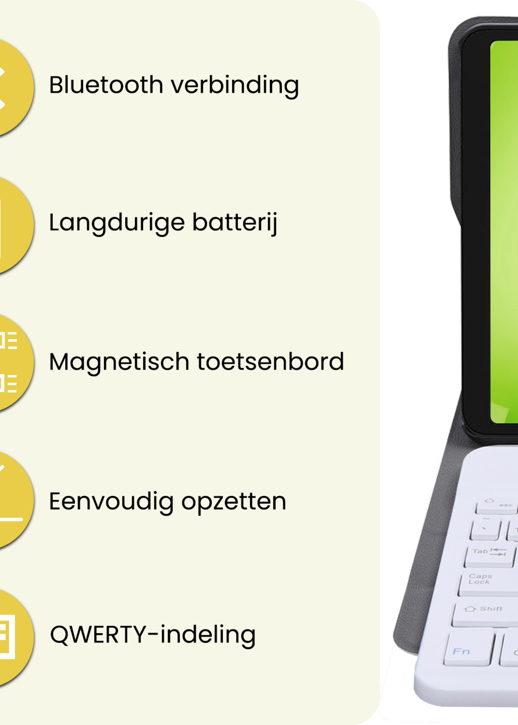 LUQ LUQ Samsung Galaxy Tab A11 Plus Toetsenbordhoes Met Screenprotector - Goud