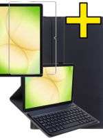 LUQ LUQ Samsung Galaxy Tab A11 Plus Toetsenbordhoes Met Screenprotector - Zwart