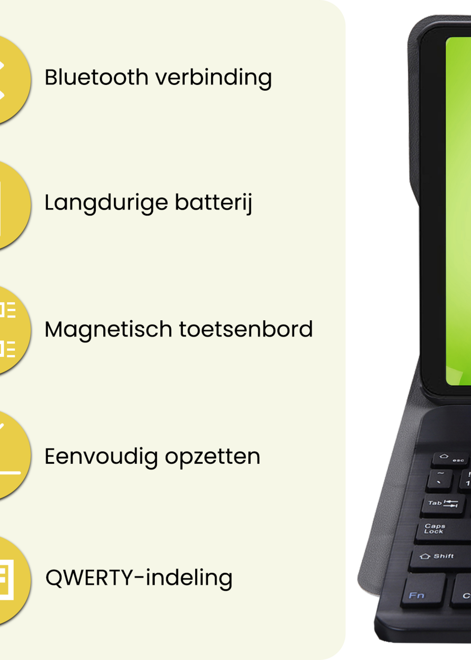 LUQ LUQ Samsung Galaxy Tab A11 Plus Toetsenbordhoes Met Screenprotector - Zwart