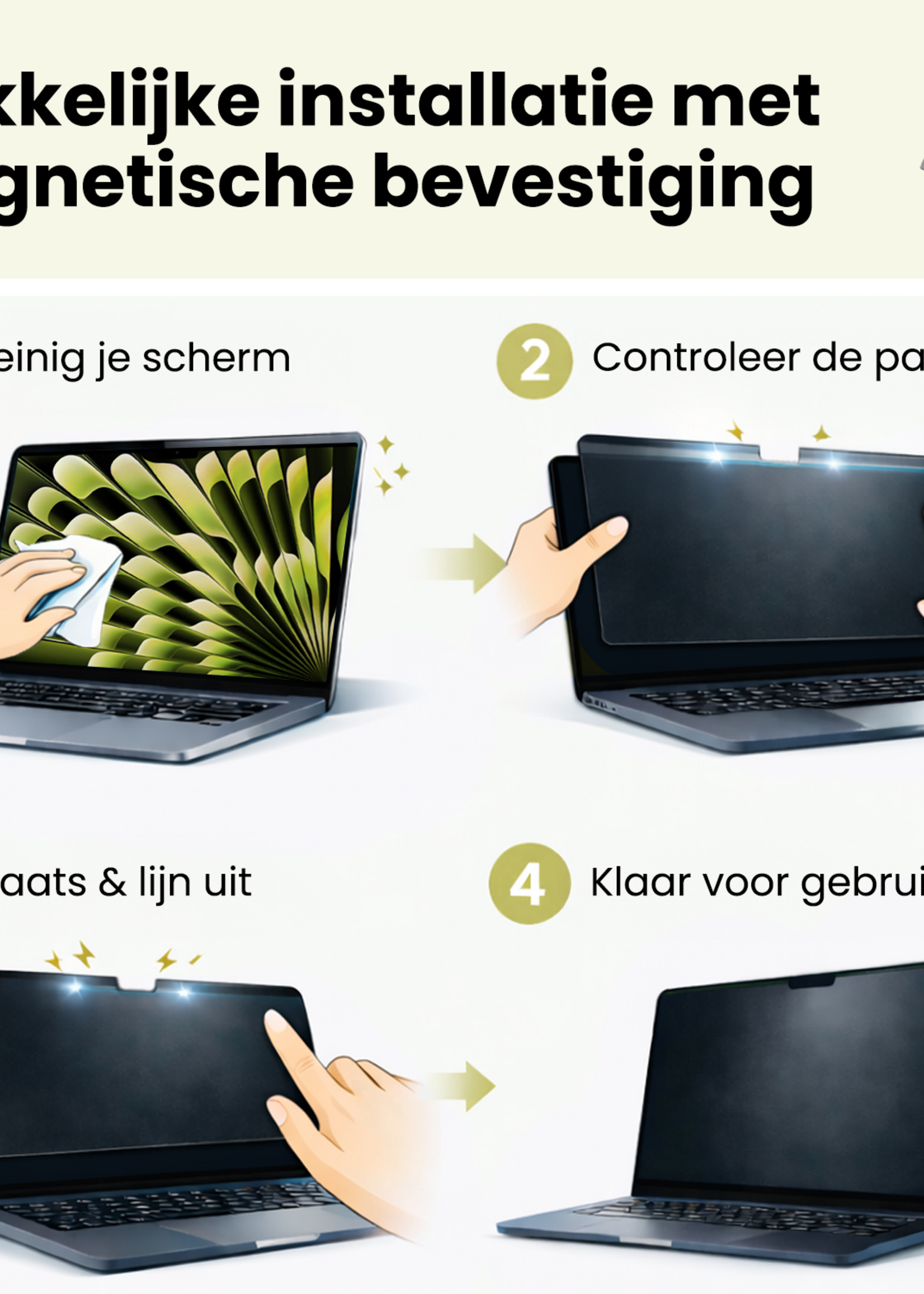 LUQ LUQ MacBook 13,6 Inch Privacy Screenprotector - 2 PACK