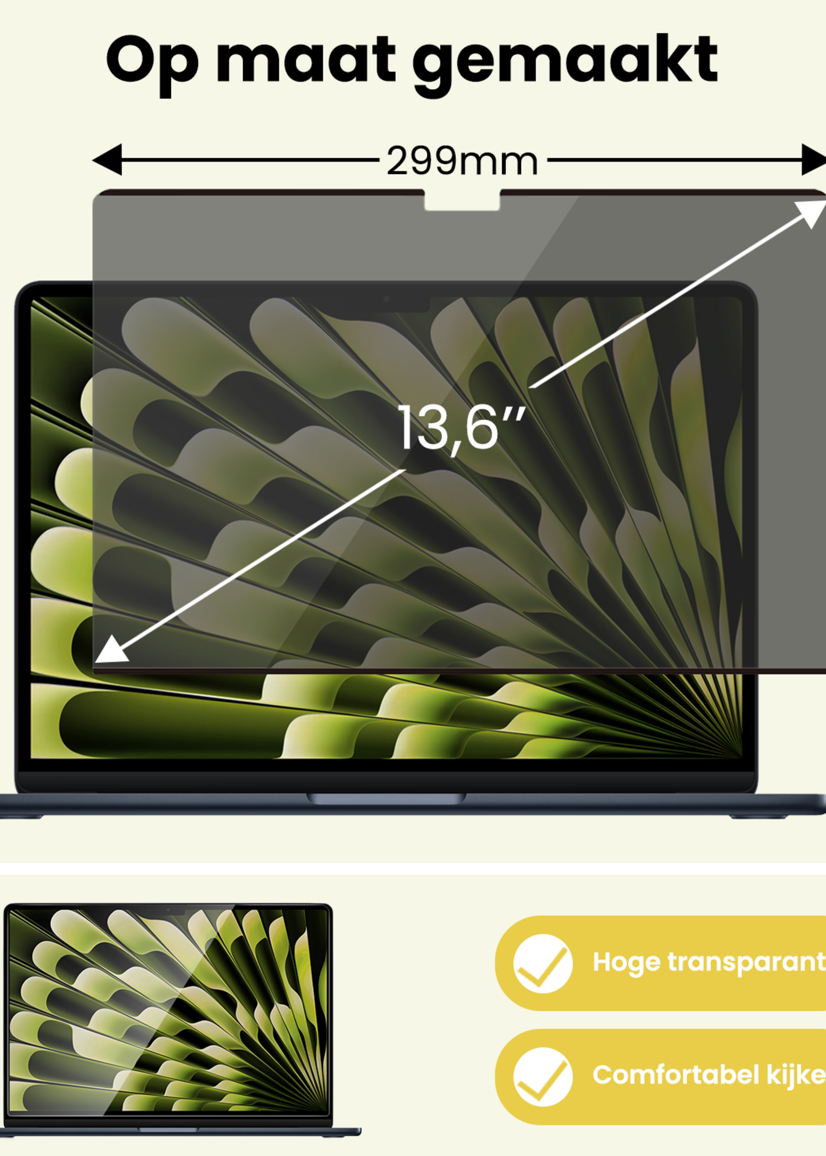 LUQ LUQ MacBook 13,6 Inch Privacy Screenprotector - 2 PACK