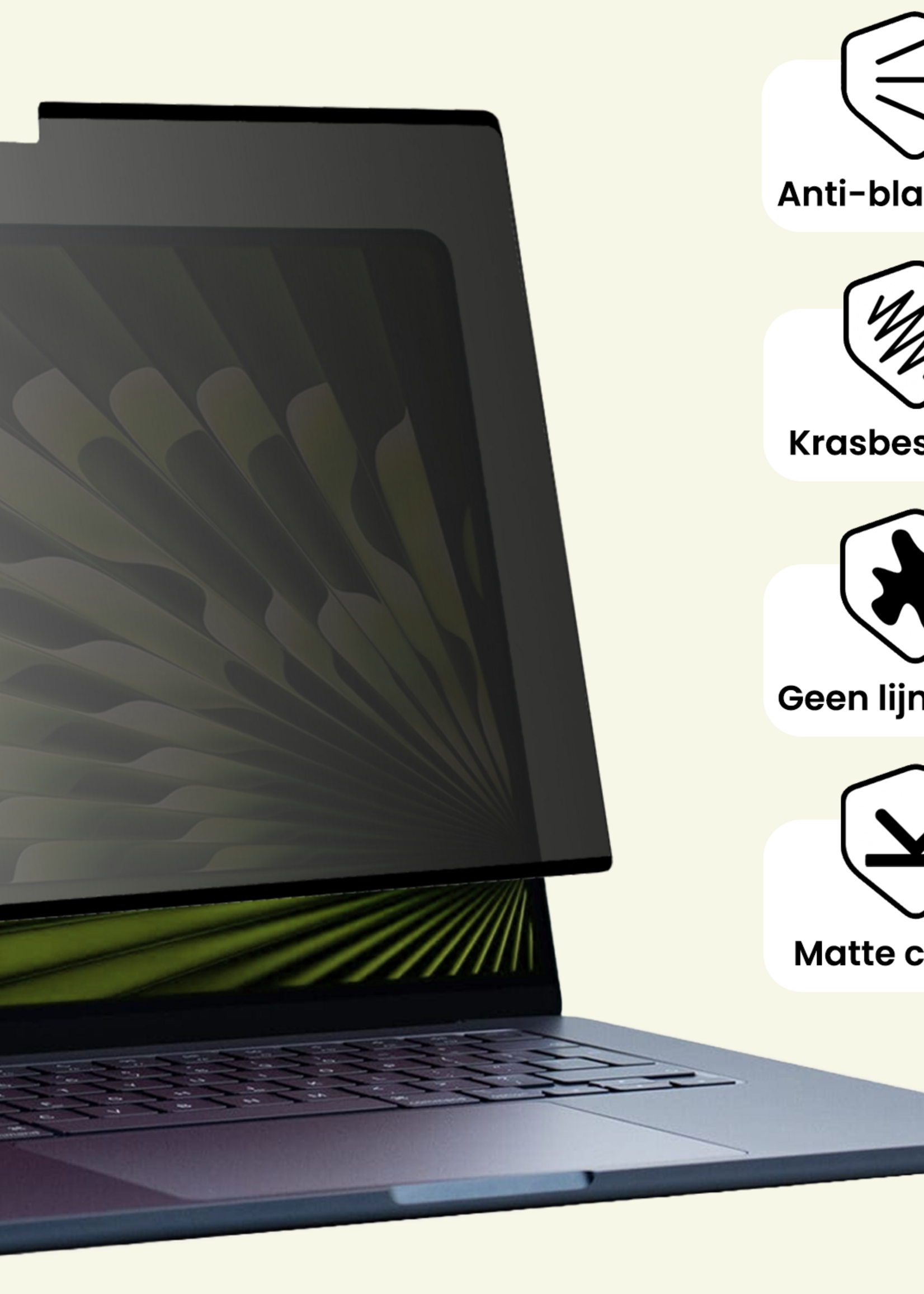 LUQ LUQ MacBook 15,3 Inch Privacy Screenprotector - 2 PACK