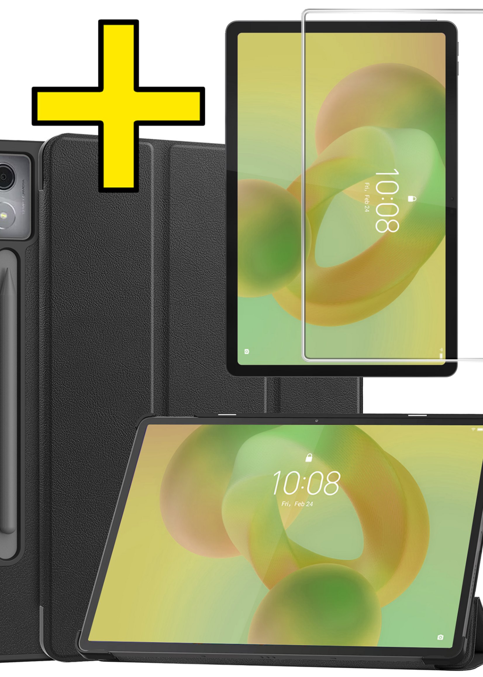 LUQ LUQ Lenovo Idea Tab Pro Hoesje Met Screenprotector - Zwart