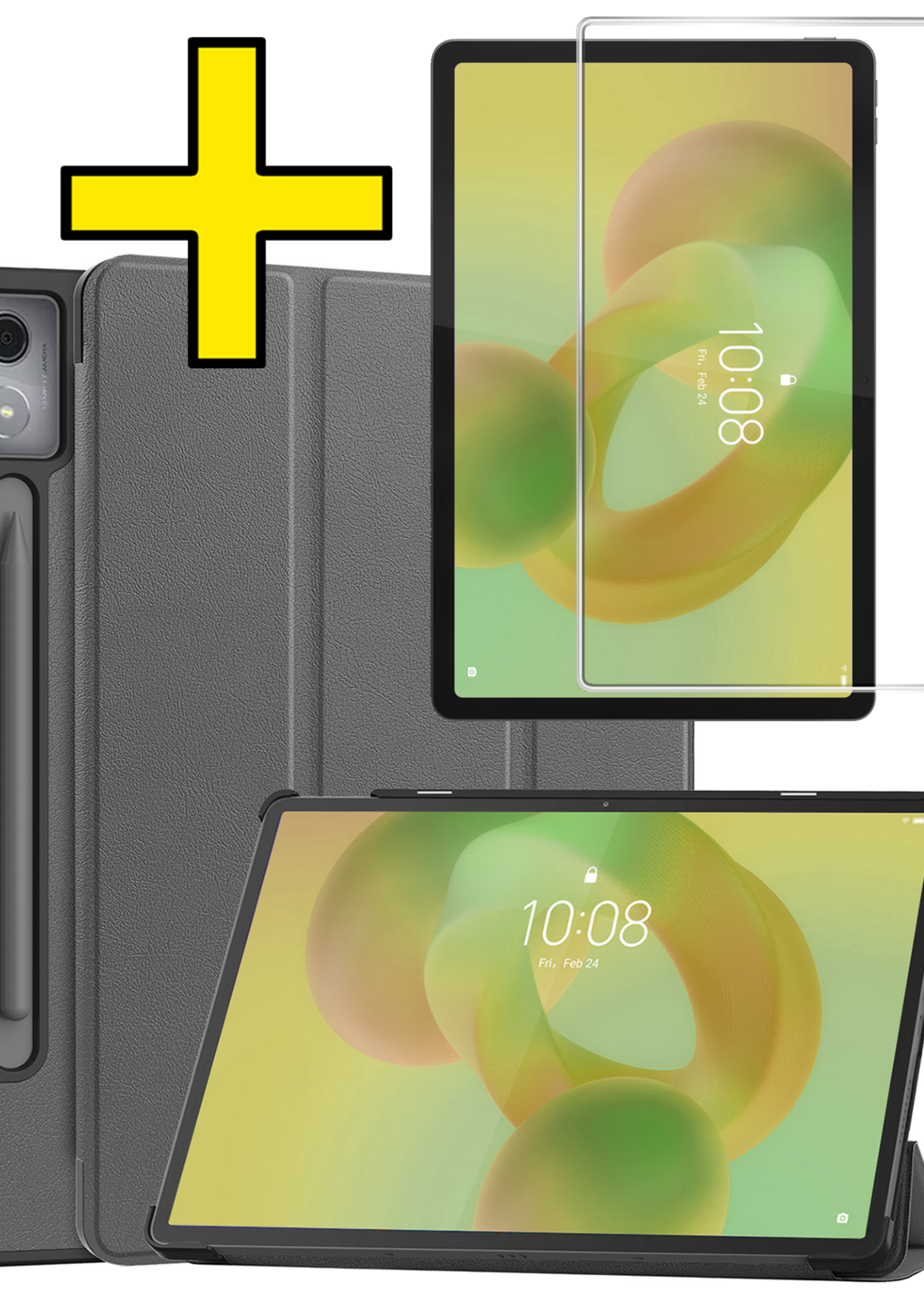 LUQ LUQ Lenovo Idea Tab Pro Hoesje Met Screenprotector - Grijs