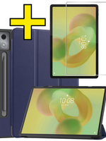 LUQ LUQ Lenovo Idea Tab Pro Hoesje Met Screenprotector - Donkerblauw