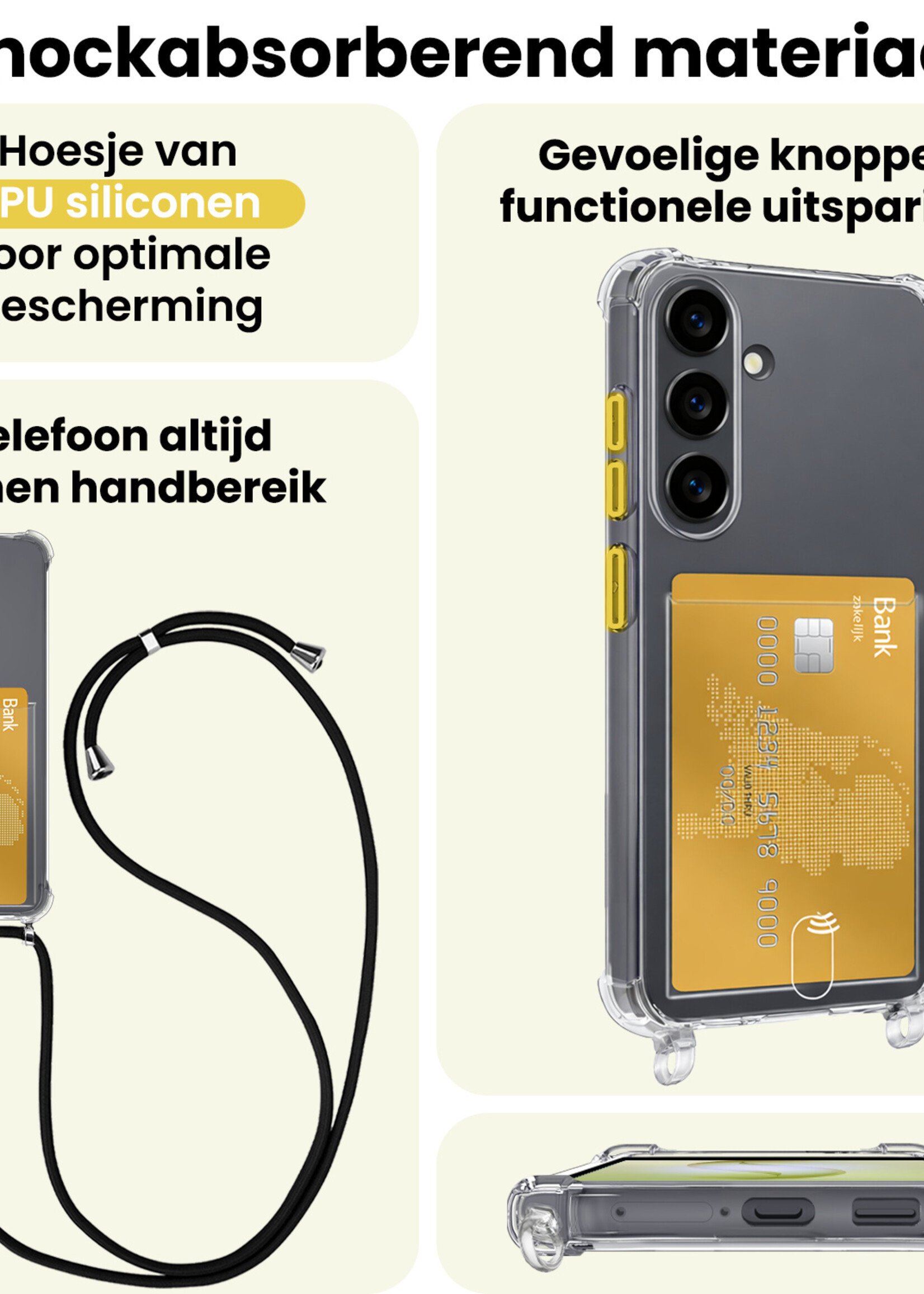 LUQ LUQ Samsung Galaxy S26 Hoesje Pashouder met Koord