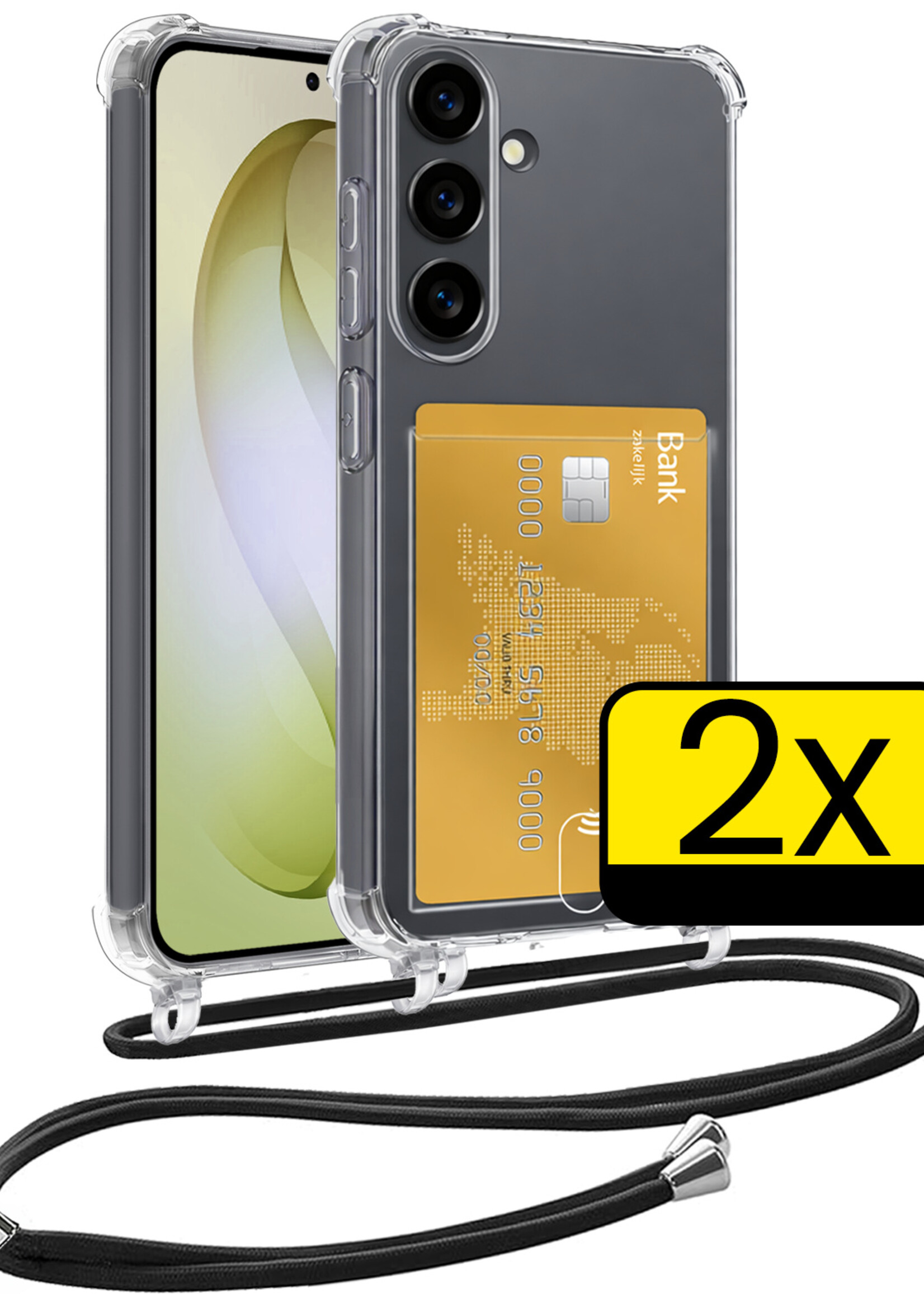 LUQ LUQ Samsung Galaxy S26 Hoesje Pashouder met Koord - 2 PACK