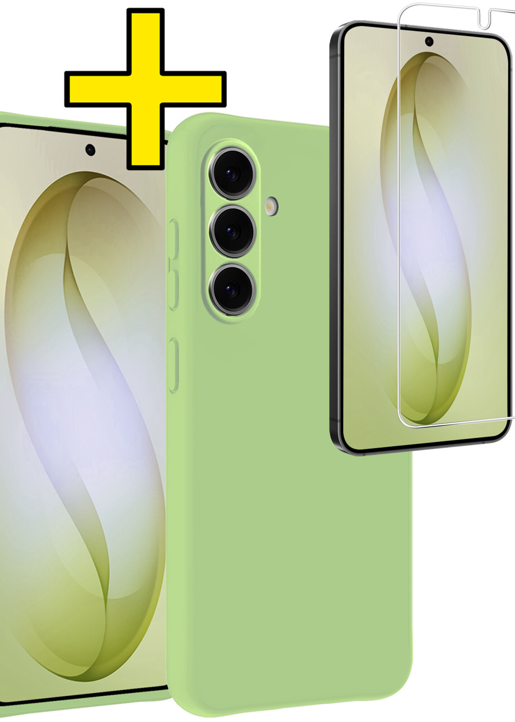 LUQ LUQ Samsung Galaxy S26 Hoesje Siliconen Met Screenprotector - Groen