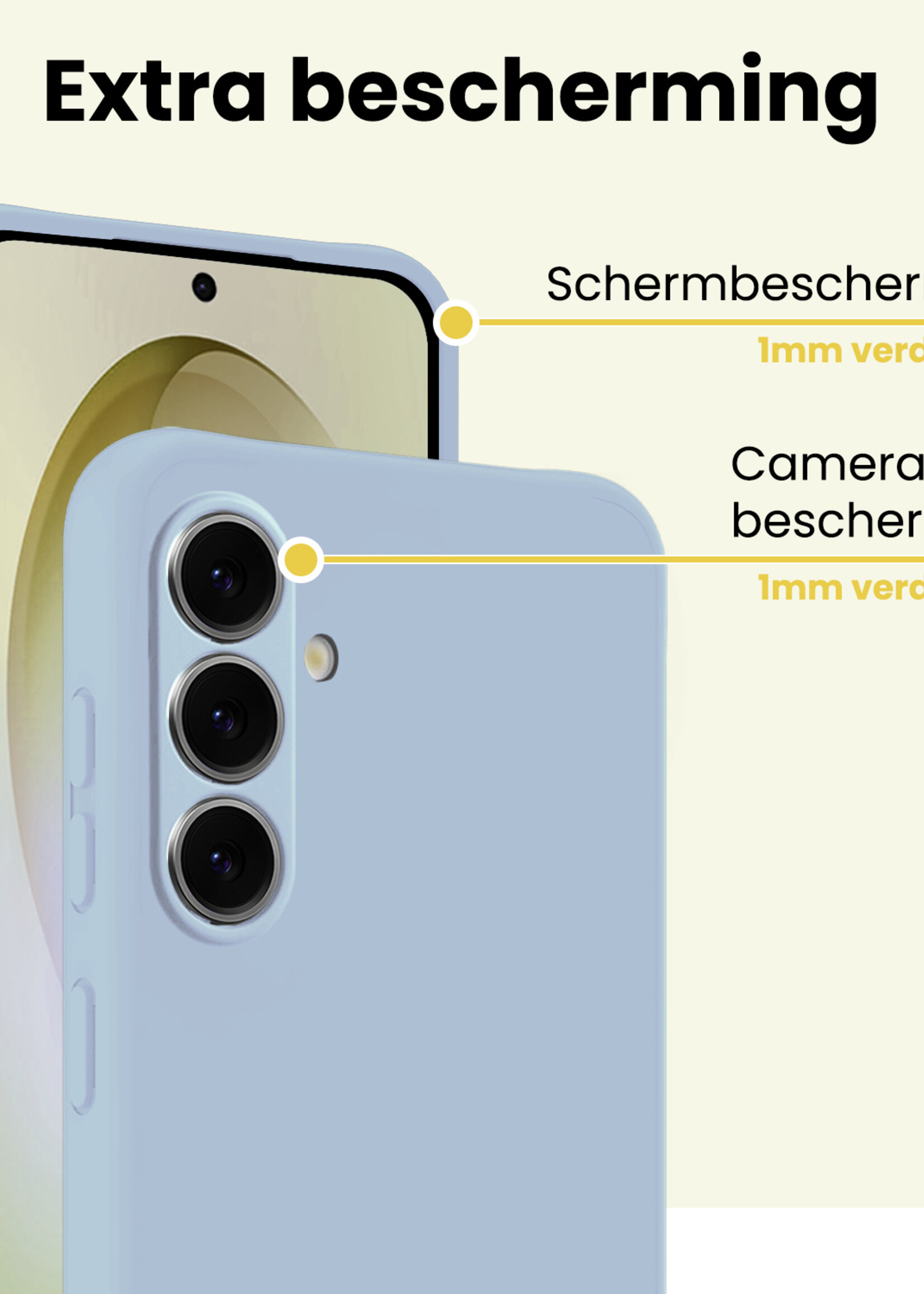 LUQ LUQ Samsung Galaxy S26 Hoesje Siliconen Met Screenprotector - Lichtblauw