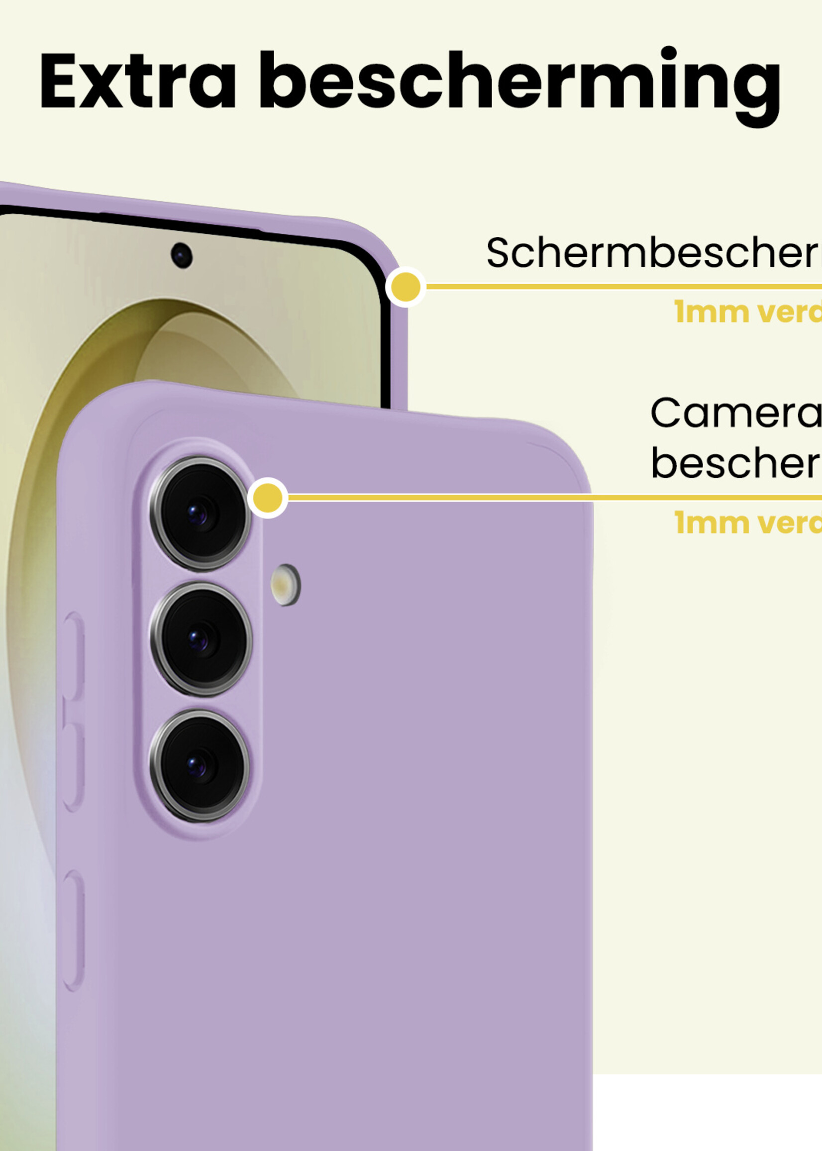 LUQ LUQ Samsung Galaxy S26 Hoesje Siliconen Met Screenprotector - Lila