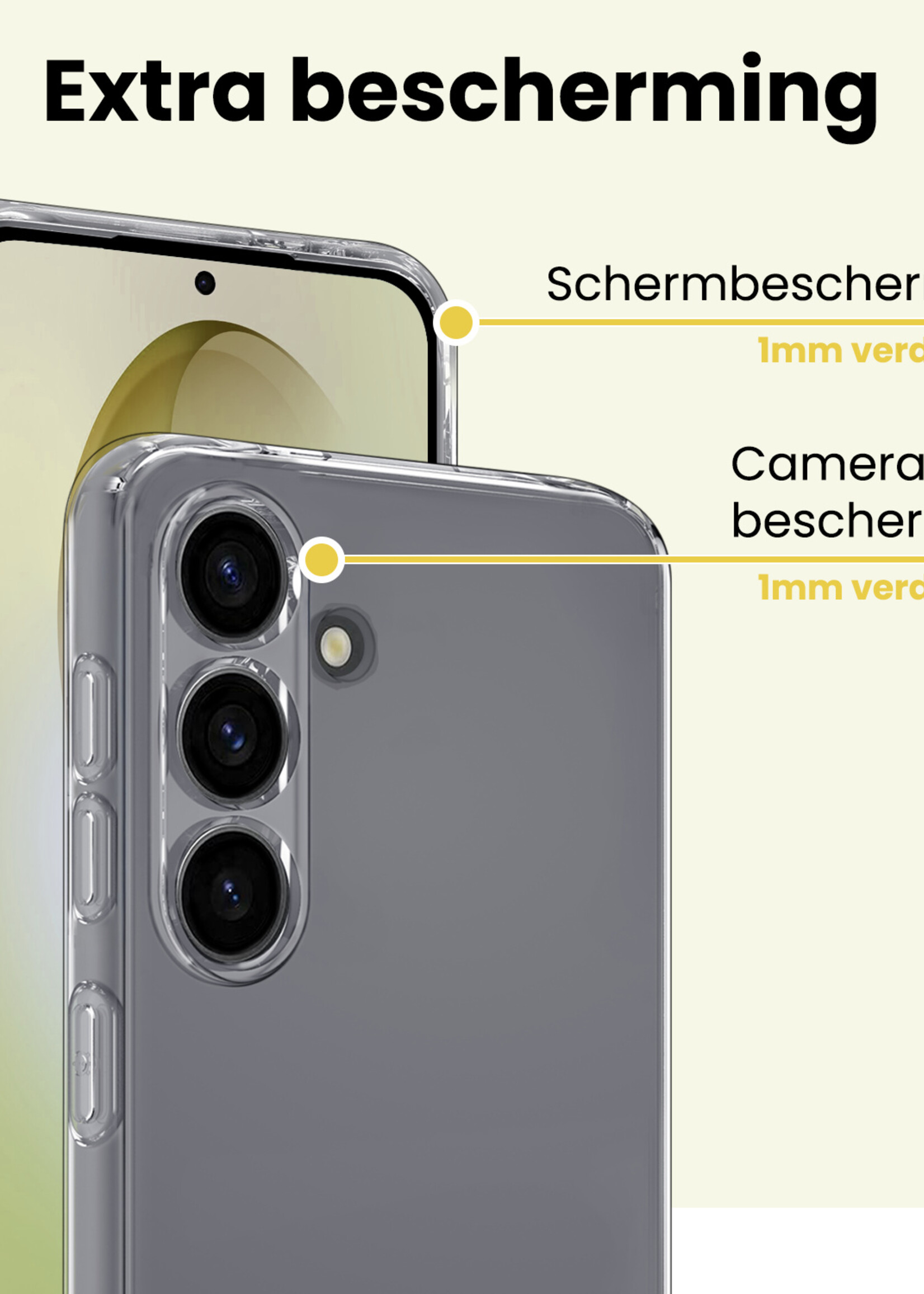 LUQ LUQ Samsung Galaxy S26 Hoesje Siliconen Met Screenprotector - Transparant