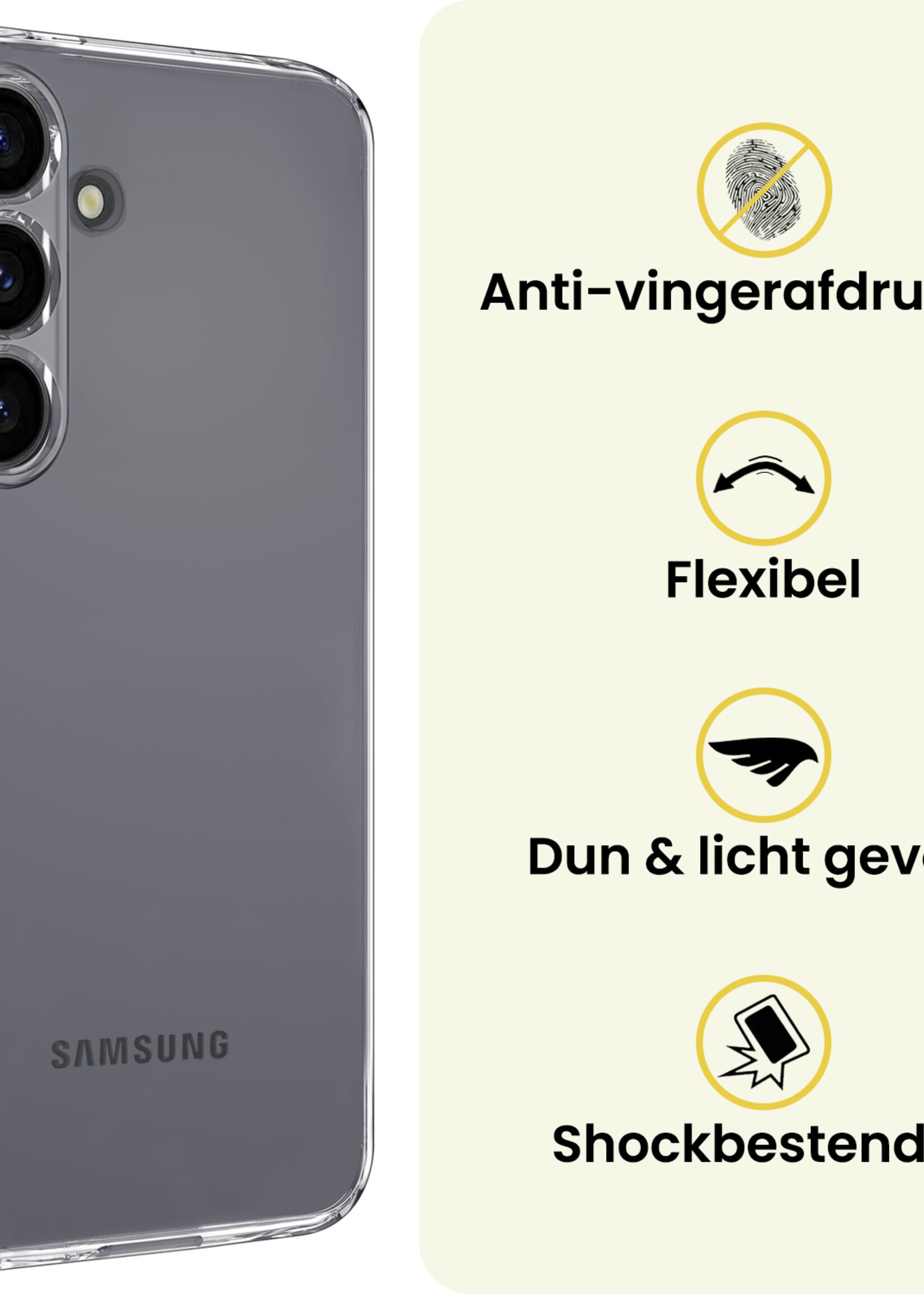 LUQ LUQ Samsung Galaxy S26 Hoesje Siliconen Met 2x Screenprotector - Transparant