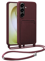 LUQ LUQ Samsung Galaxy S26 Hoesje Pashouder met Koord - Aubergine