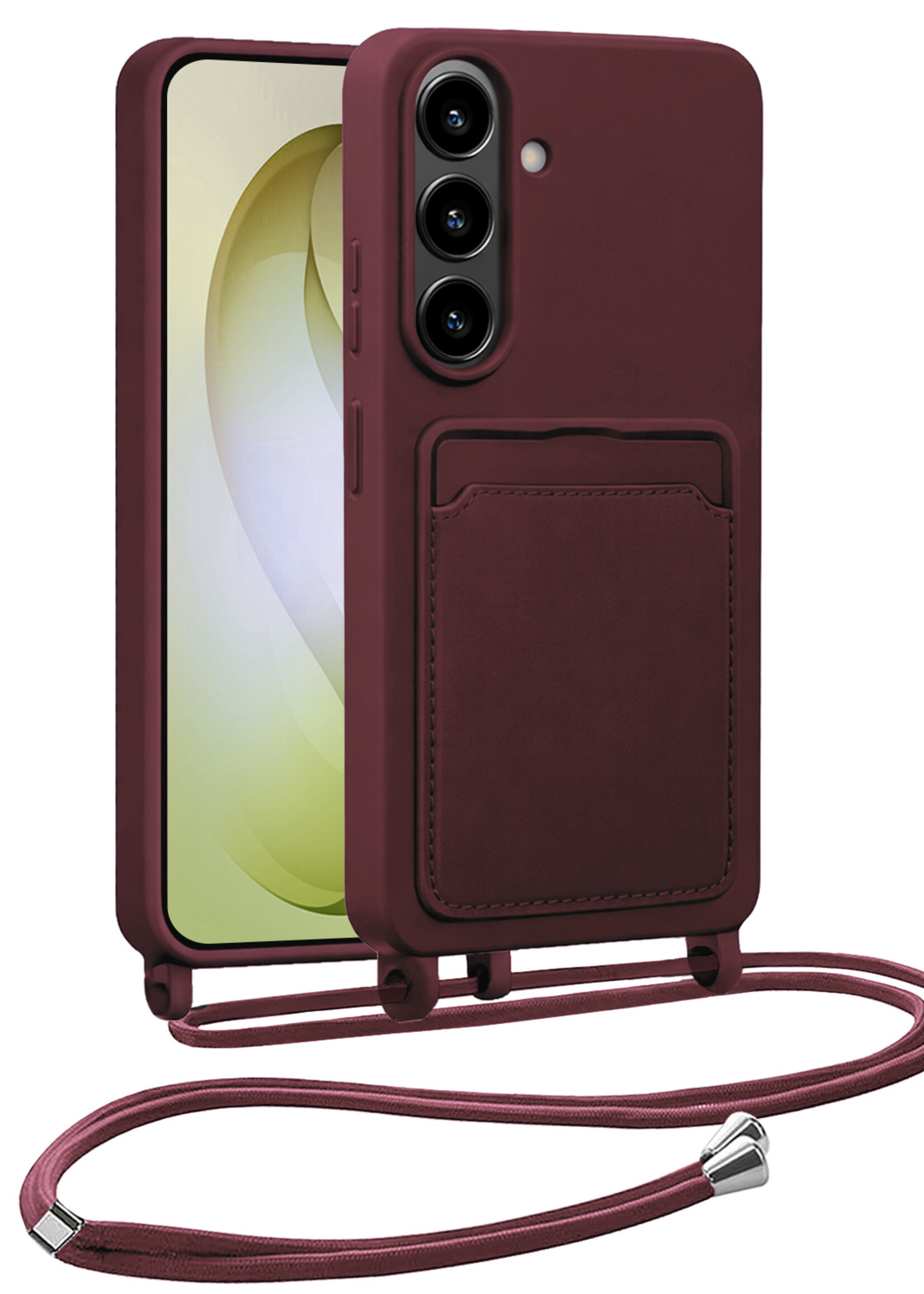 LUQ LUQ Samsung Galaxy S26 Hoesje Pashouder met Koord - Aubergine