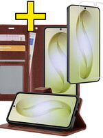 LUQ LUQ Samsung Galaxy S26 Hoesje Bookcase Met Screenprotector - Bruin