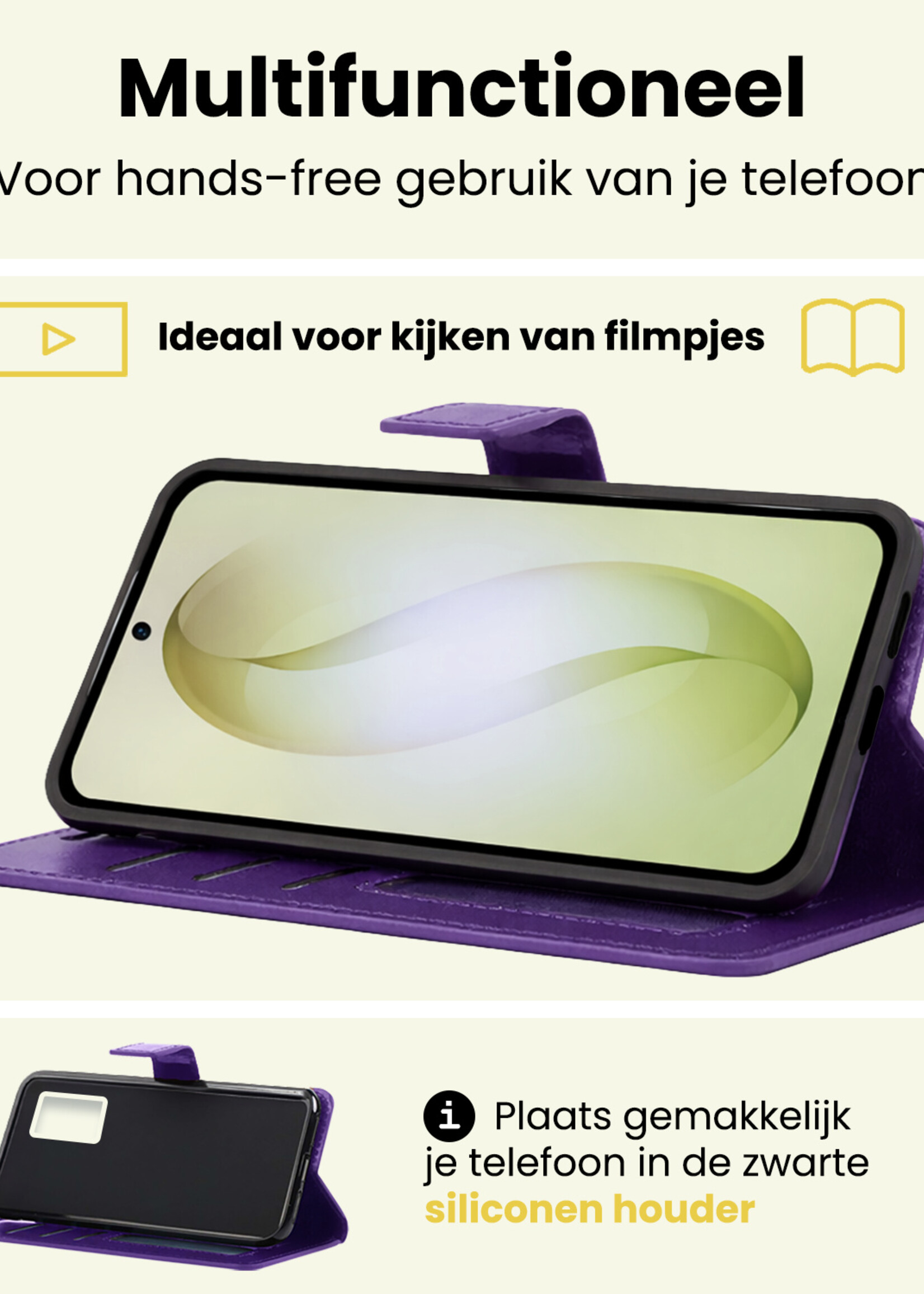 LUQ LUQ Samsung Galaxy S26 Hoesje Bookcase Met Screenprotector - Paars