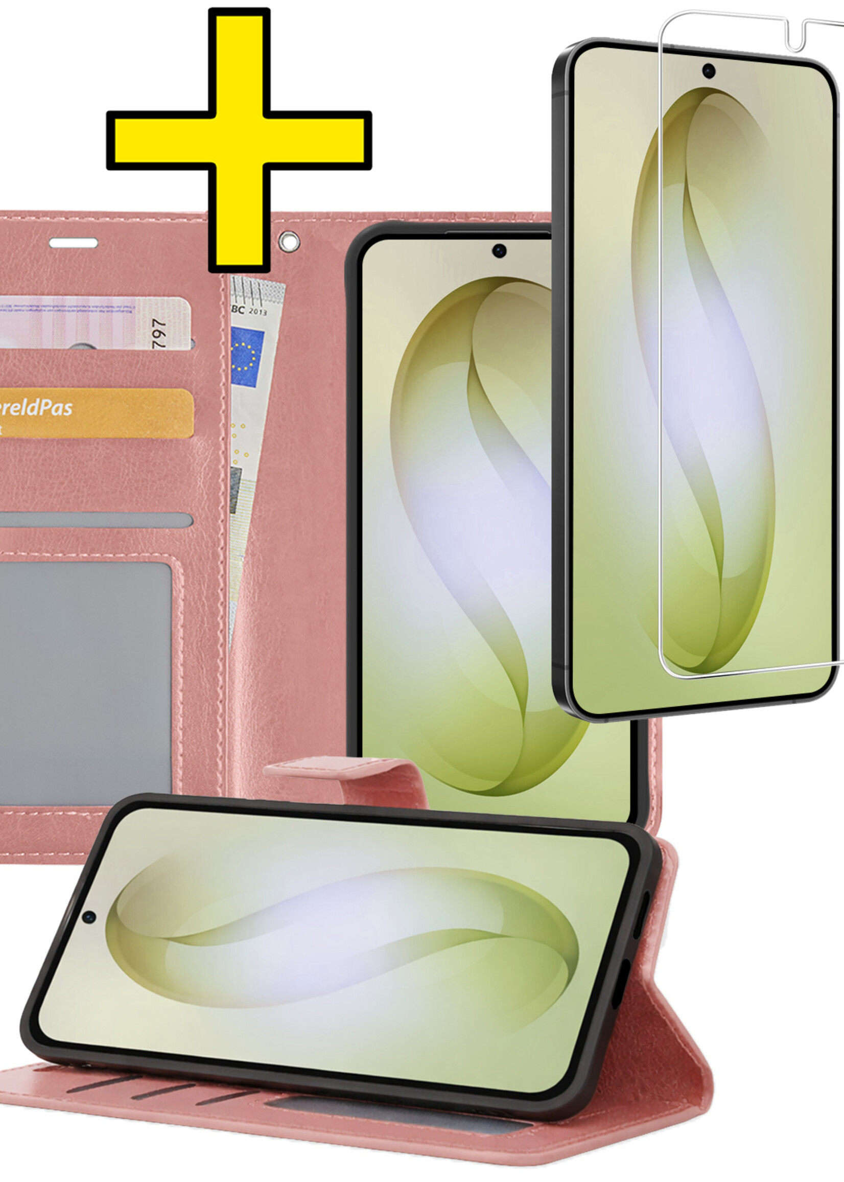 LUQ LUQ Samsung Galaxy S26 Hoesje Bookcase Met Screenprotector - Rose Goud