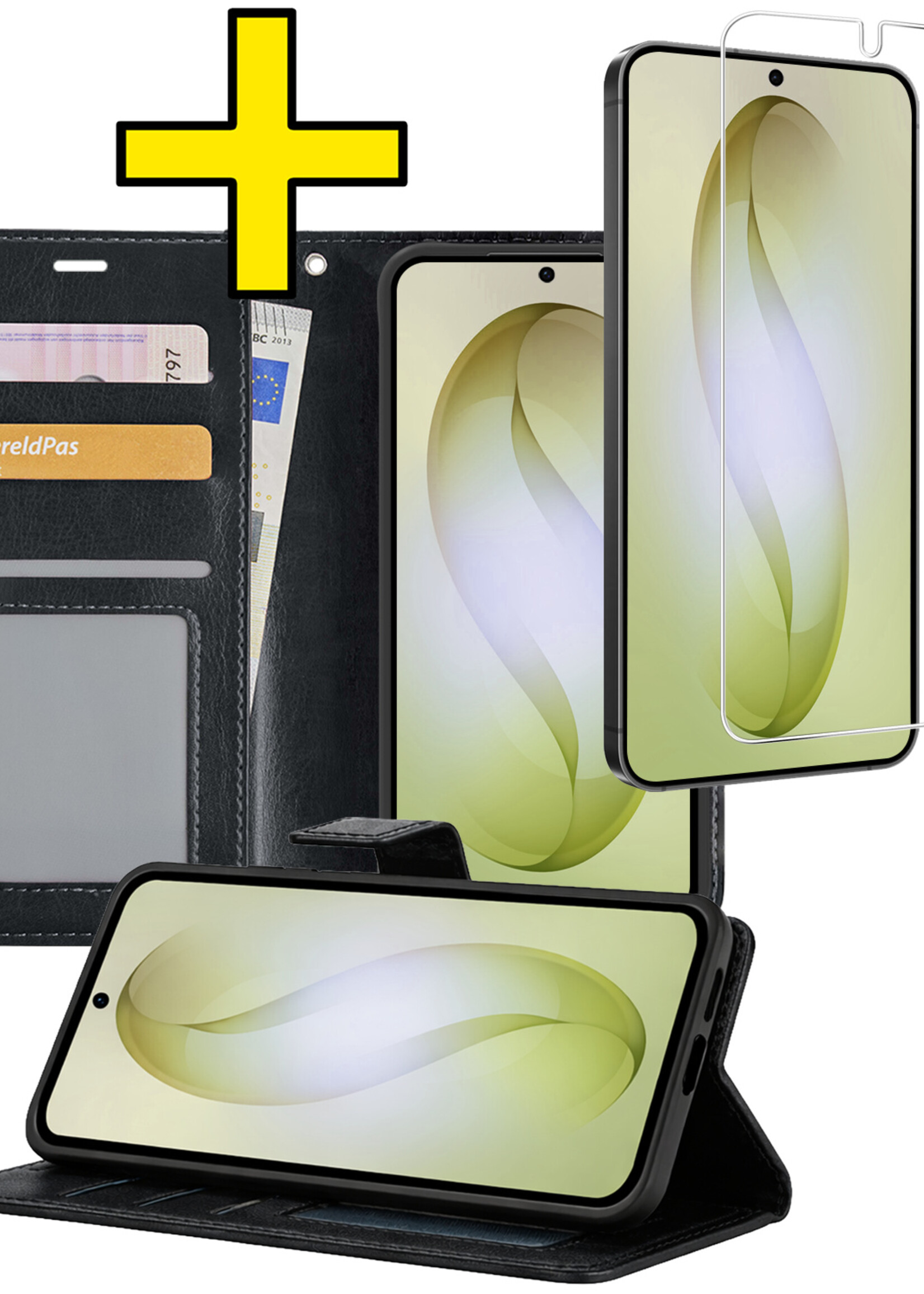 LUQ LUQ Samsung Galaxy S26 Hoesje Bookcase Met Screenprotector - Zwart