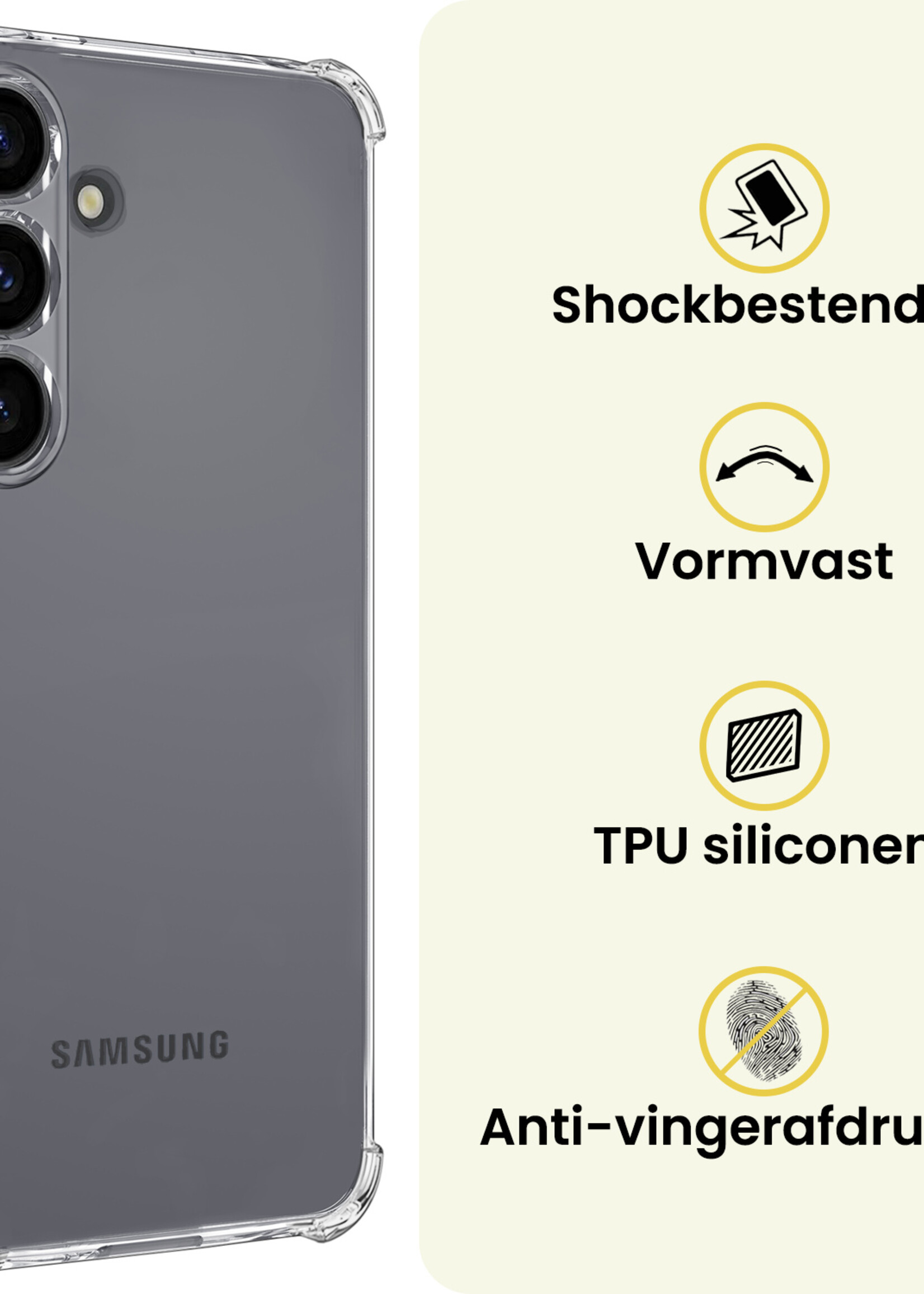 LUQ LUQ Samsung Galaxy S26 Plus Hoesje Shockproof Met 2x Screenprotector