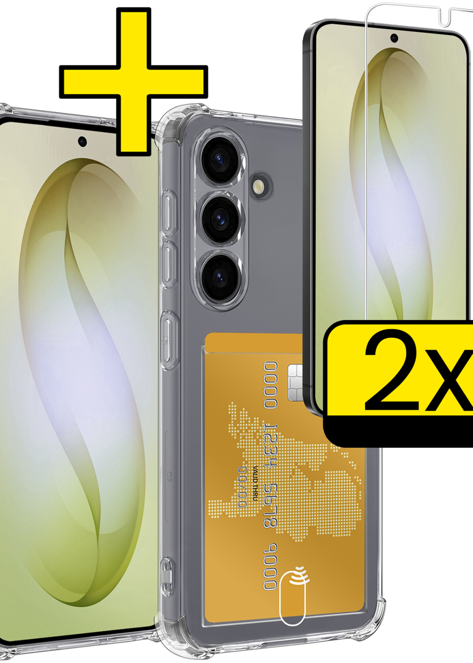 LUQ LUQ Samsung Galaxy S26 Plus Hoesje Pashouder Met 2x Screenprotector
