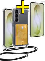 LUQ LUQ Samsung Galaxy S26 Plus Hoesje Pashouder met Koord Met Screenprotector