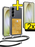 LUQ LUQ Samsung Galaxy S26 Plus Hoesje Pashouder met Koord Met 2x Screenprotector
