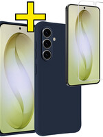 LUQ LUQ Samsung Galaxy S26 Plus Hoesje Siliconen Met Screenprotector - Donkerblauw