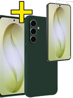 LUQ LUQ Samsung Galaxy S26 Plus Hoesje Siliconen Met Screenprotector - Donkergroen